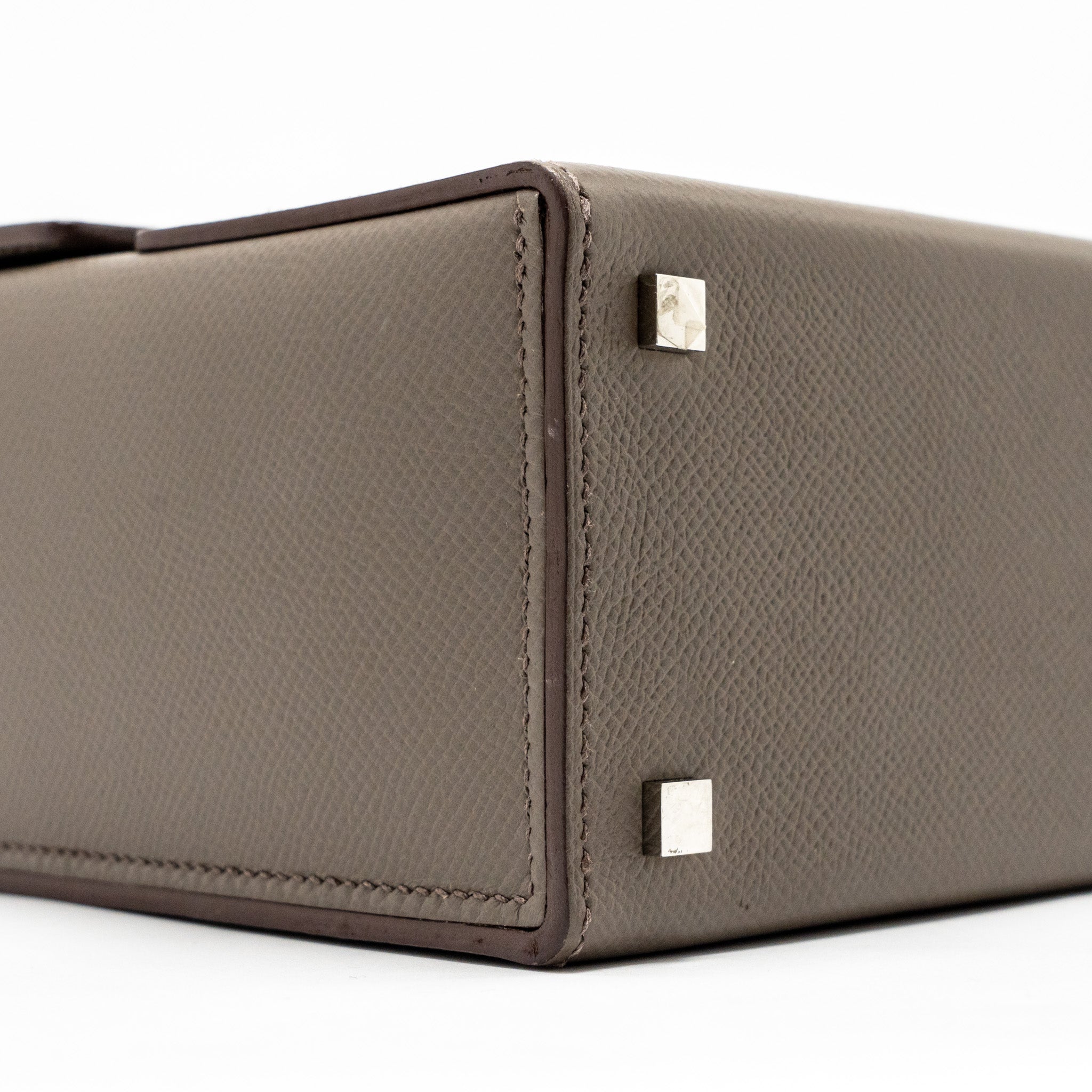 HERMES CINHETIC BOX BAG EPSOM GRIS ETAIN SHW