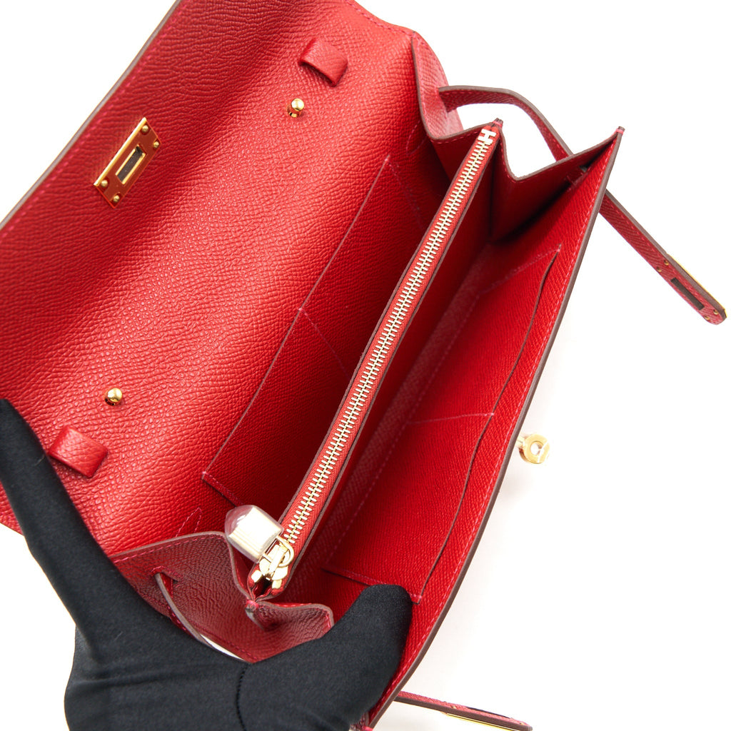 HERMES CLASSIC KELLY TO GO YEAU EPSOM Q5 ROUGE CASAQUE GHW