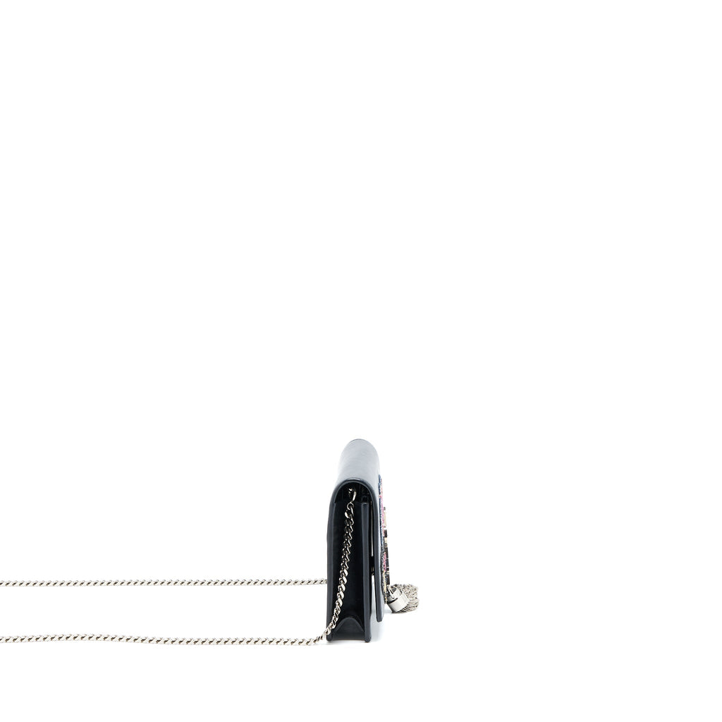 SAINT LAURENT/ YSL KATE SMALL CHAIN WALLET WITH TASSEL BLACK/MULTICOLOUR LIMITED EDITION GHW