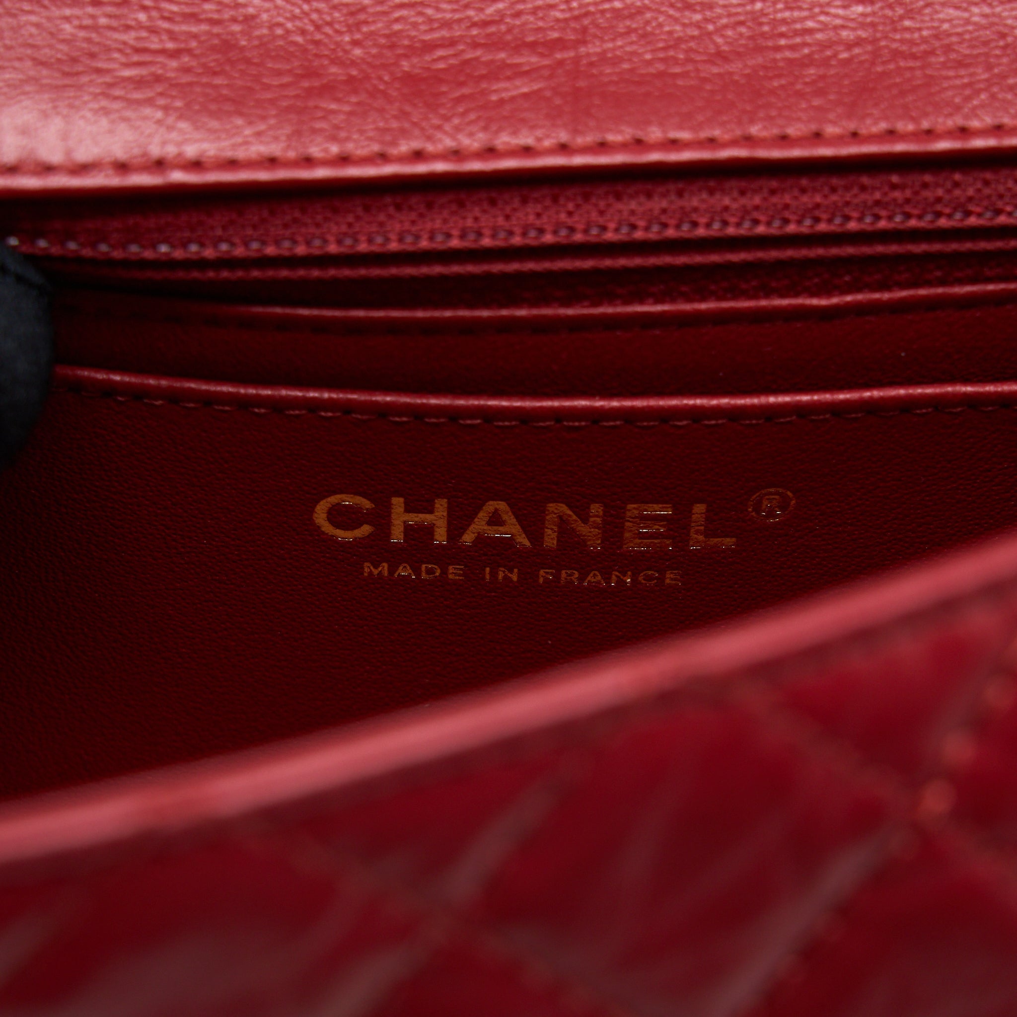 CHANEL MINI 2.55 AGED CALFSKIN RED BRUSHED GHW