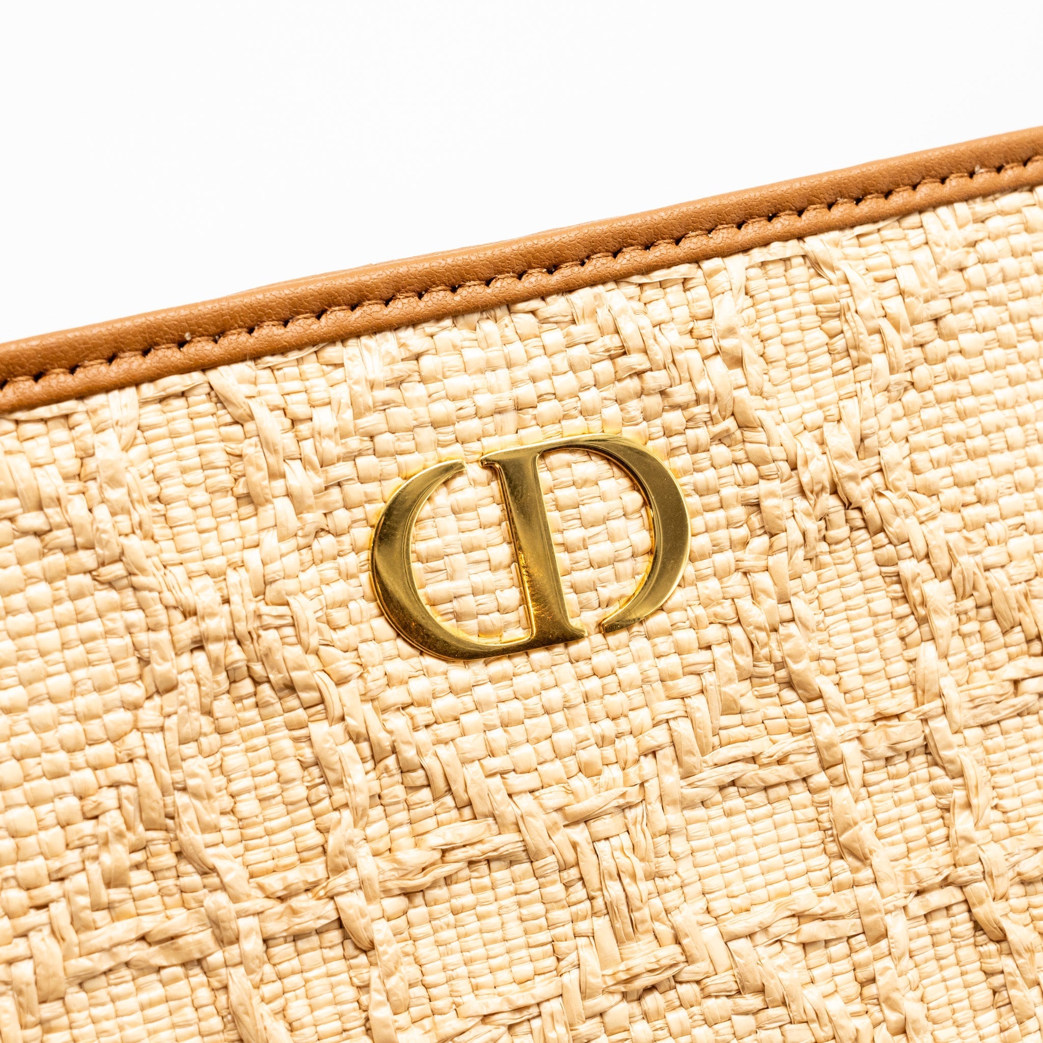DIOR 30 MONTAIGNE DEA POUCH NATURAL CANNAGE RAFFIA BEIGE/MULTICOLOUR GHW