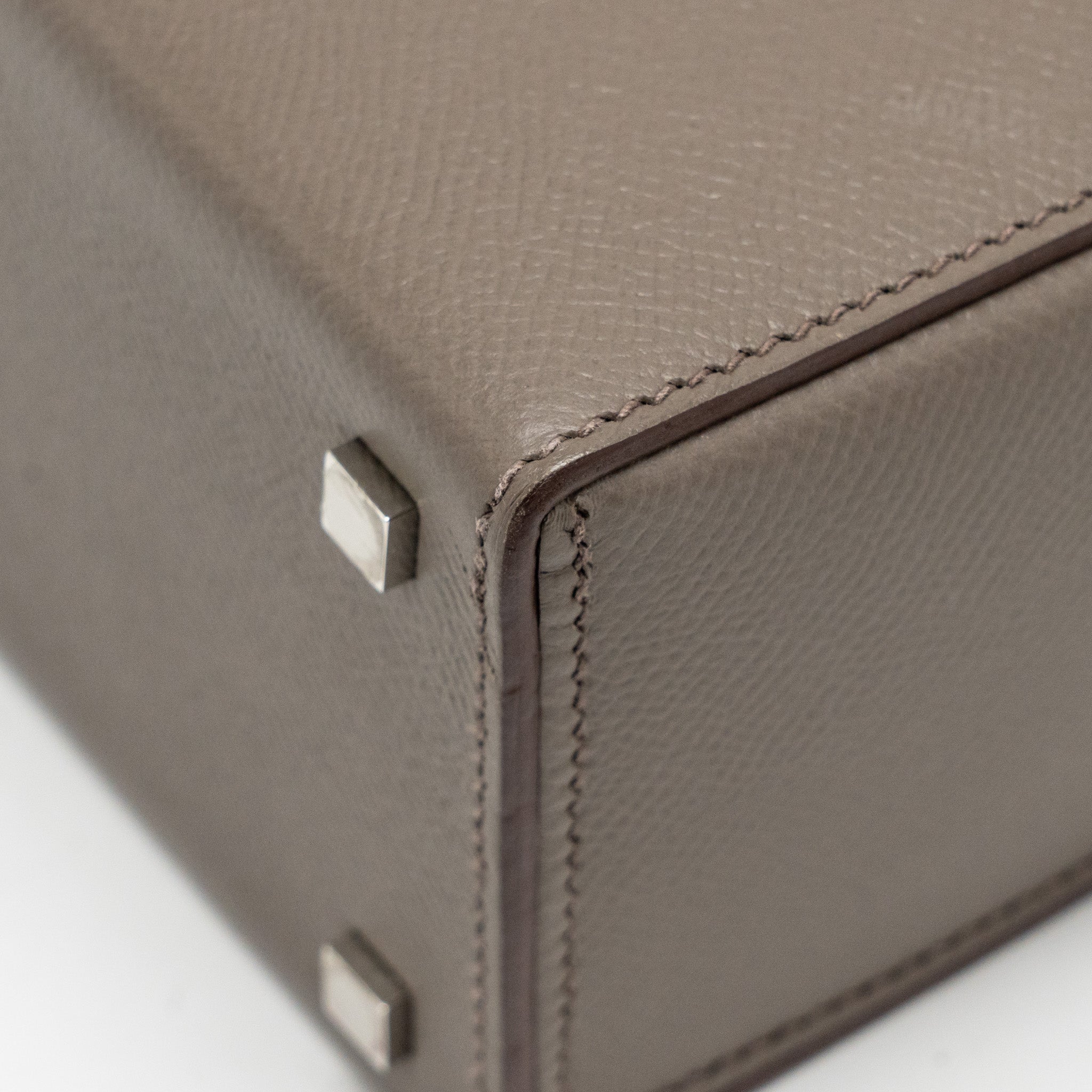 HERMES CINHETIC BOX BAG EPSOM GRIS ETAIN SHW