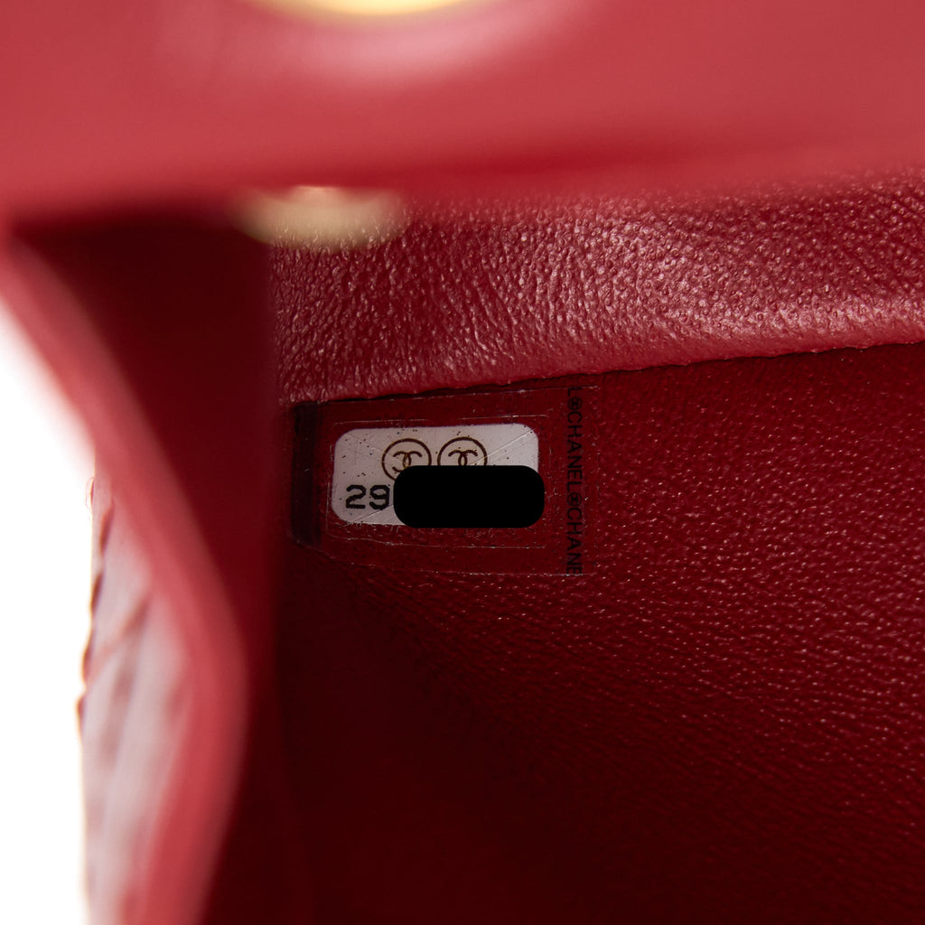 CHANEL MINI 2.55 AGED CALFSKIN RED BRUSHED GHW