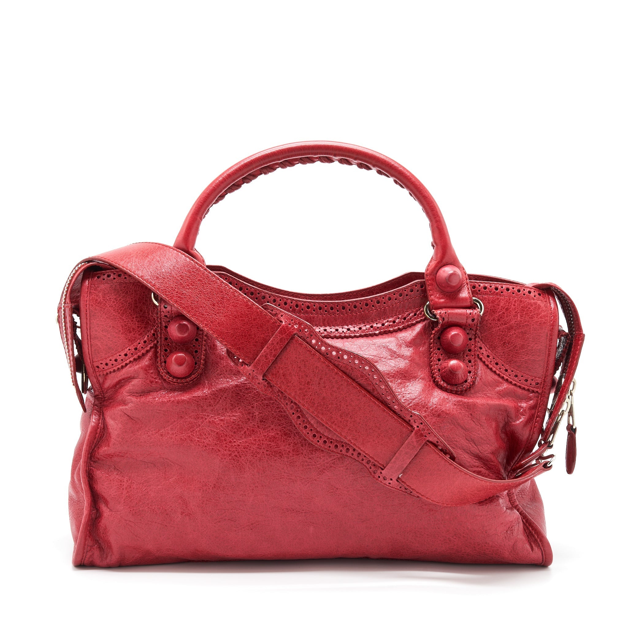 BALENCIAGA GIANT CITY BAG RED SHW
