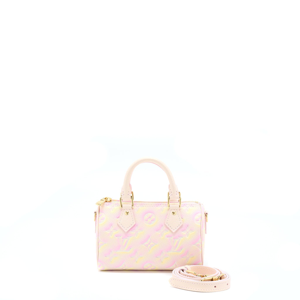 LOUIS VUITTON NANO SPEEDY MONOGRAM EMPREINTE MULTICOLOURE GHW
