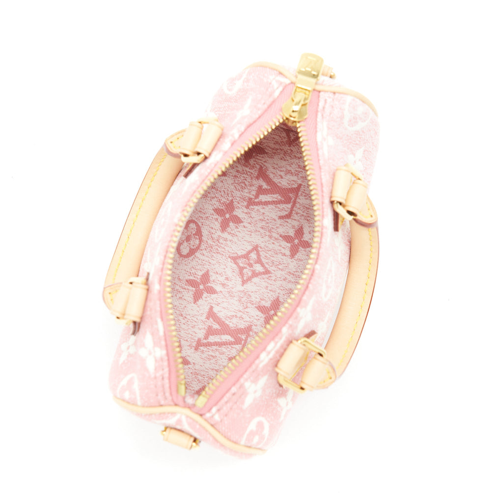 LOUIS VUITTON NANO SPEEDY MONOGRAM JACQUARD DENIM PINK GHW