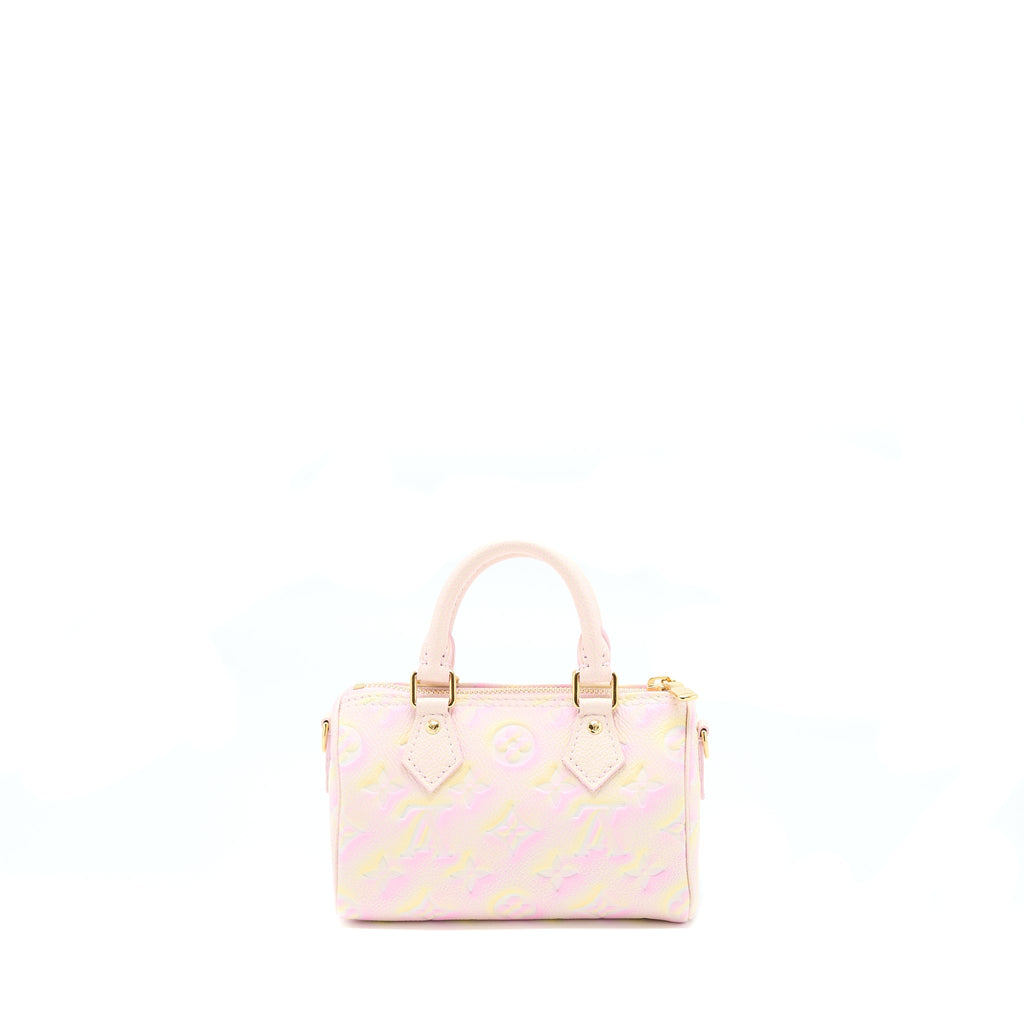 LOUIS VUITTON NANO SPEEDY MONOGRAM EMPREINTE MULTICOLOURE GHW