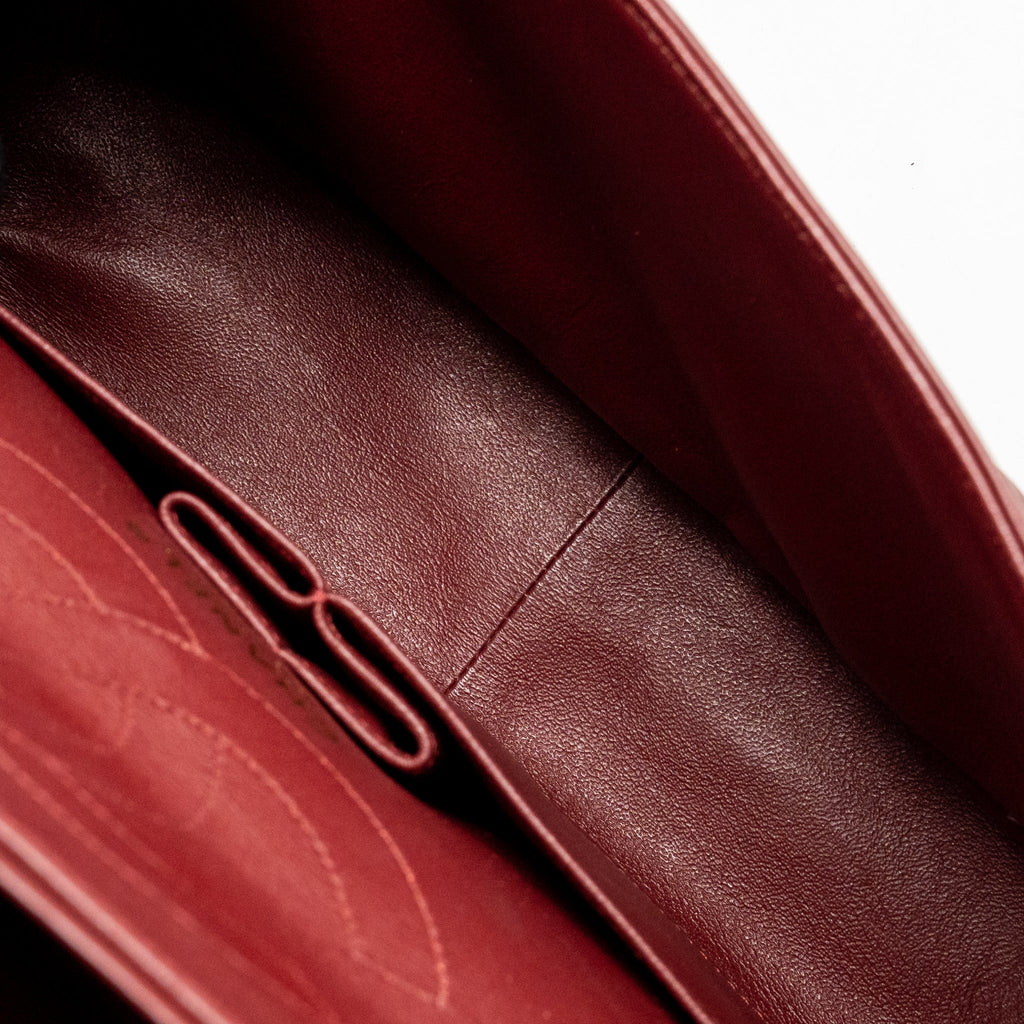 CHANEL 2.55 226 REISSUE DOUBLE FLAP BAG CHEVRON AGED CALFSKIN RED GHW