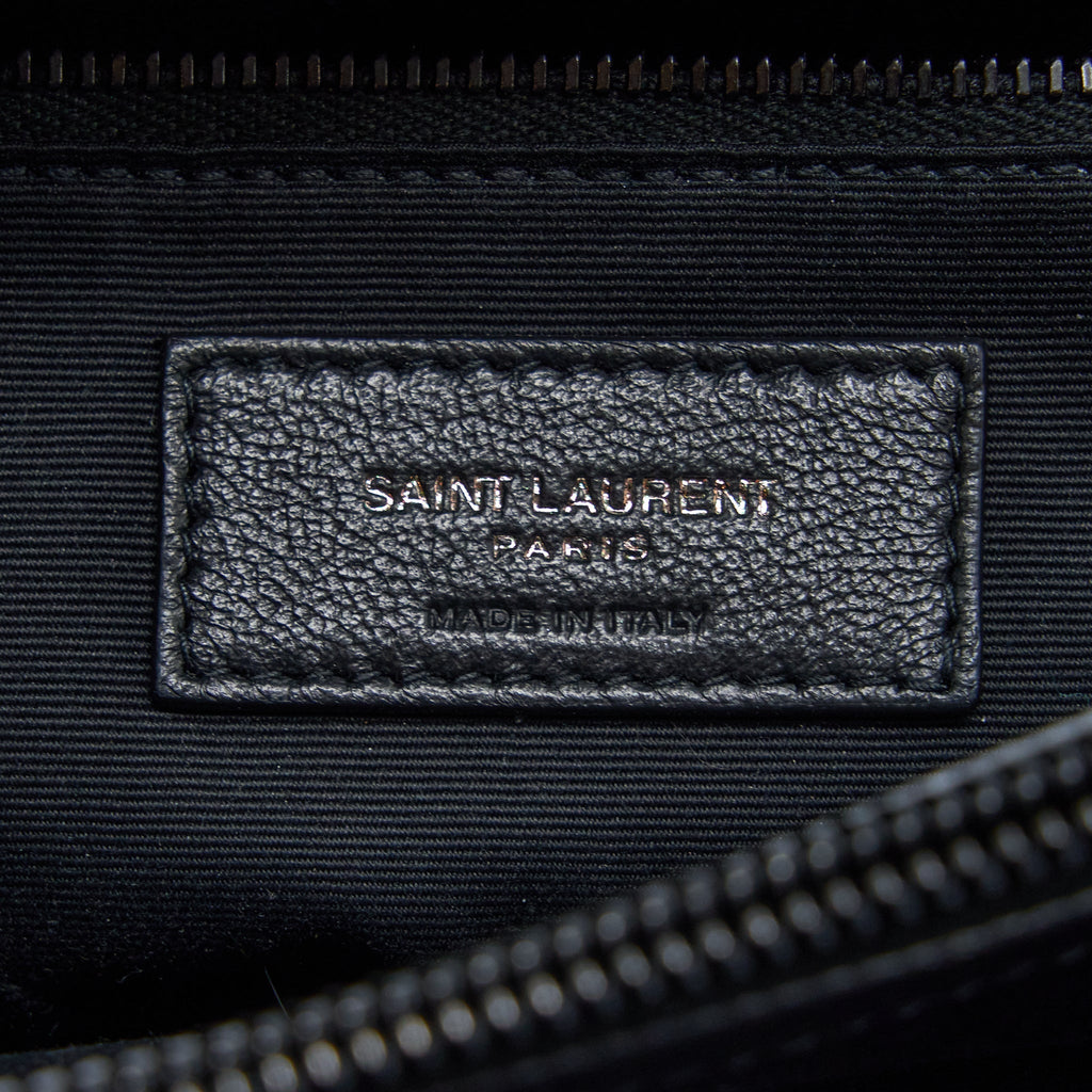 SAINT LAURENT / YSL MEDIUM LOULOU SHOULDER BAG CALFSKIN BLACK WITH BLACK HARDWARE