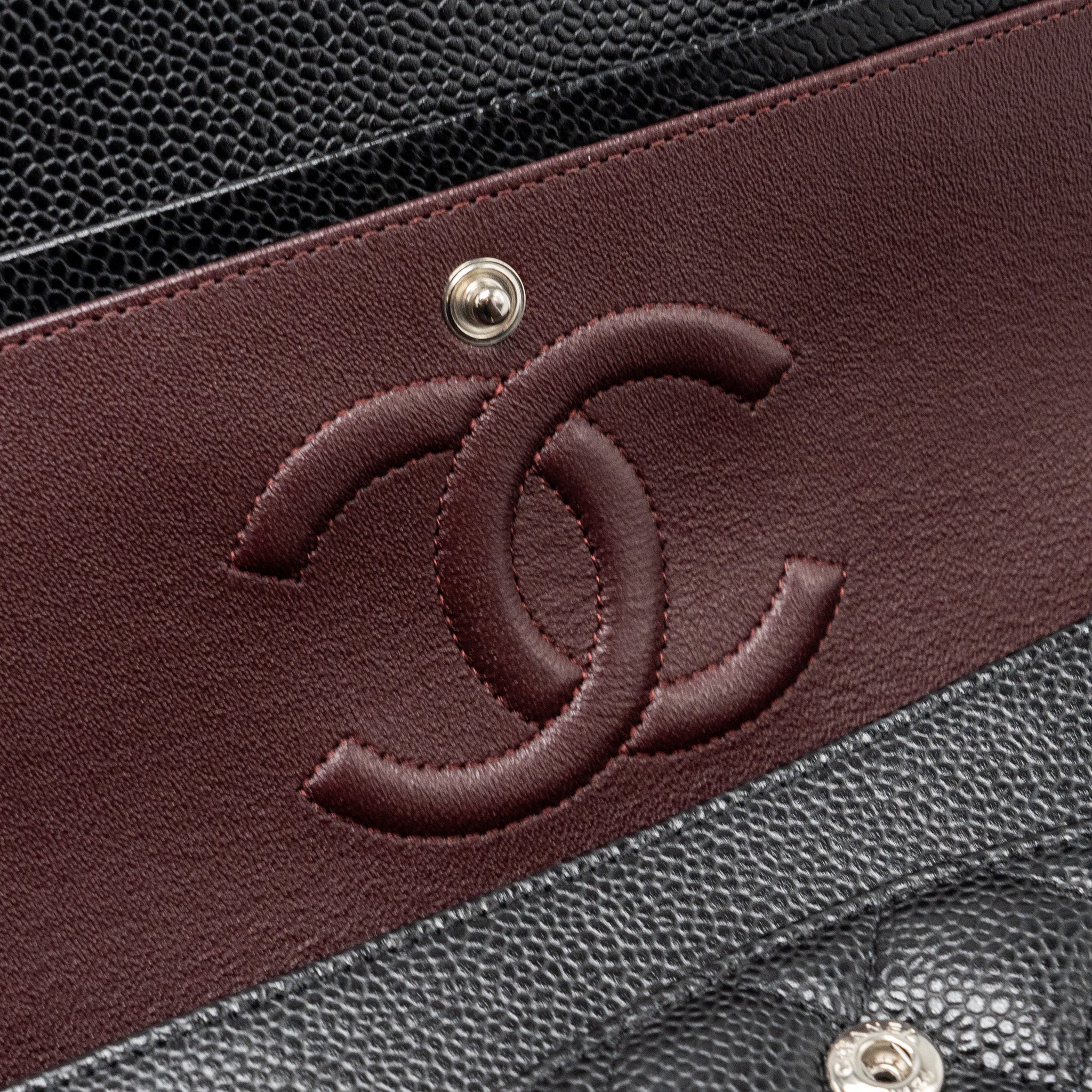 CHANEL MEDIUM CLASSIC DOUBLE FLAP BAG CAVIAR BLACK SHW