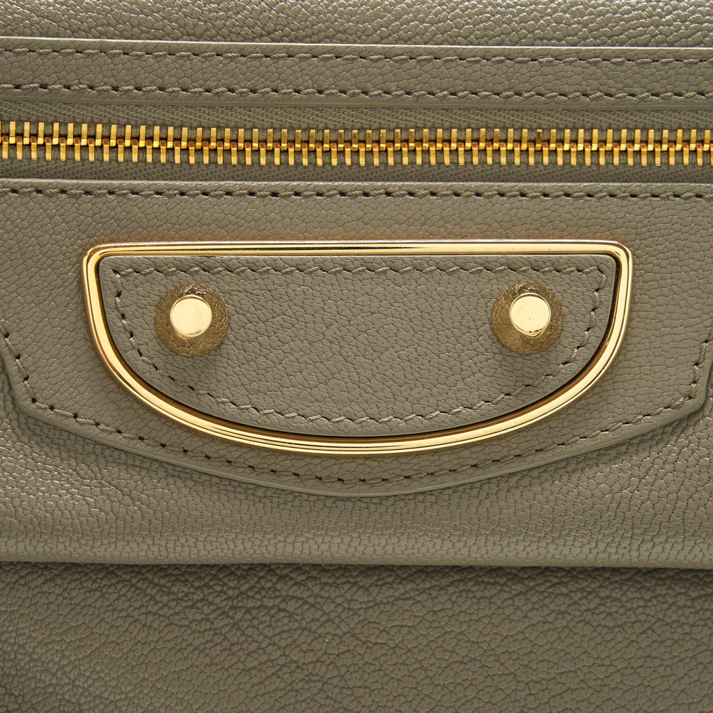 BALENCIAGA CITY FOLD CLUTCH/ SHOULDER BAG GREY GHW