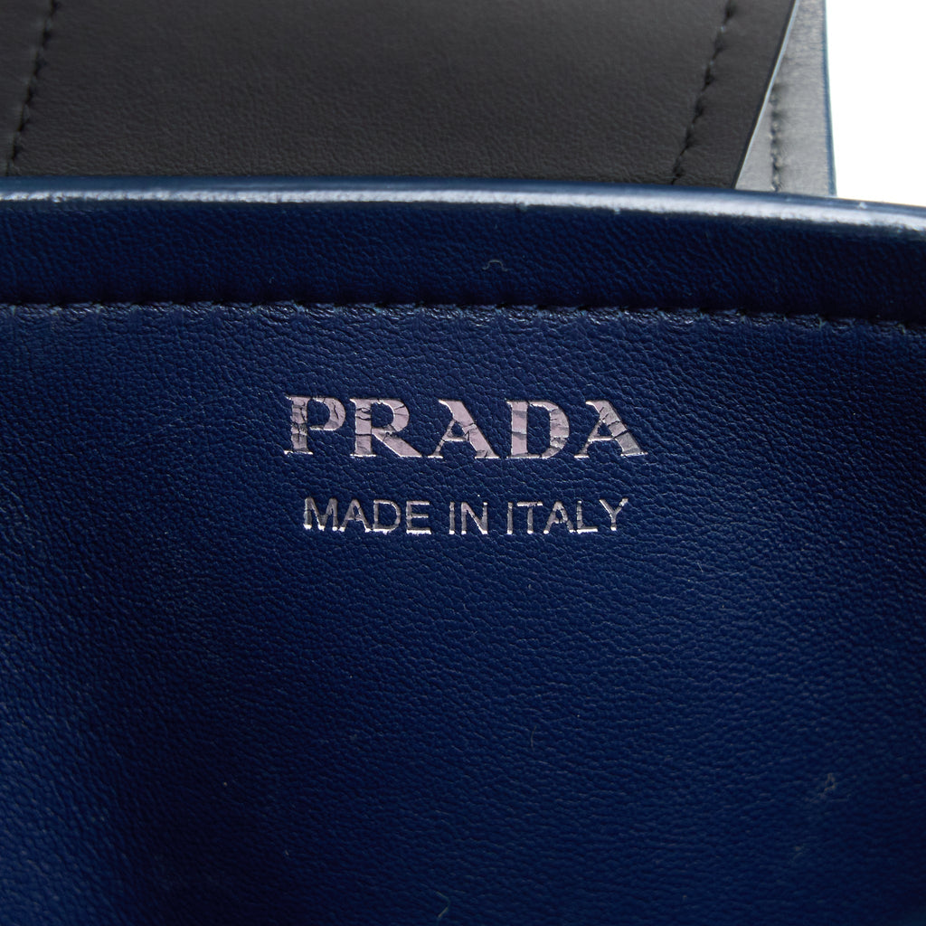 PRADA SHOPPING TOTE BAG SOFT CALFSKIN GREY SHW