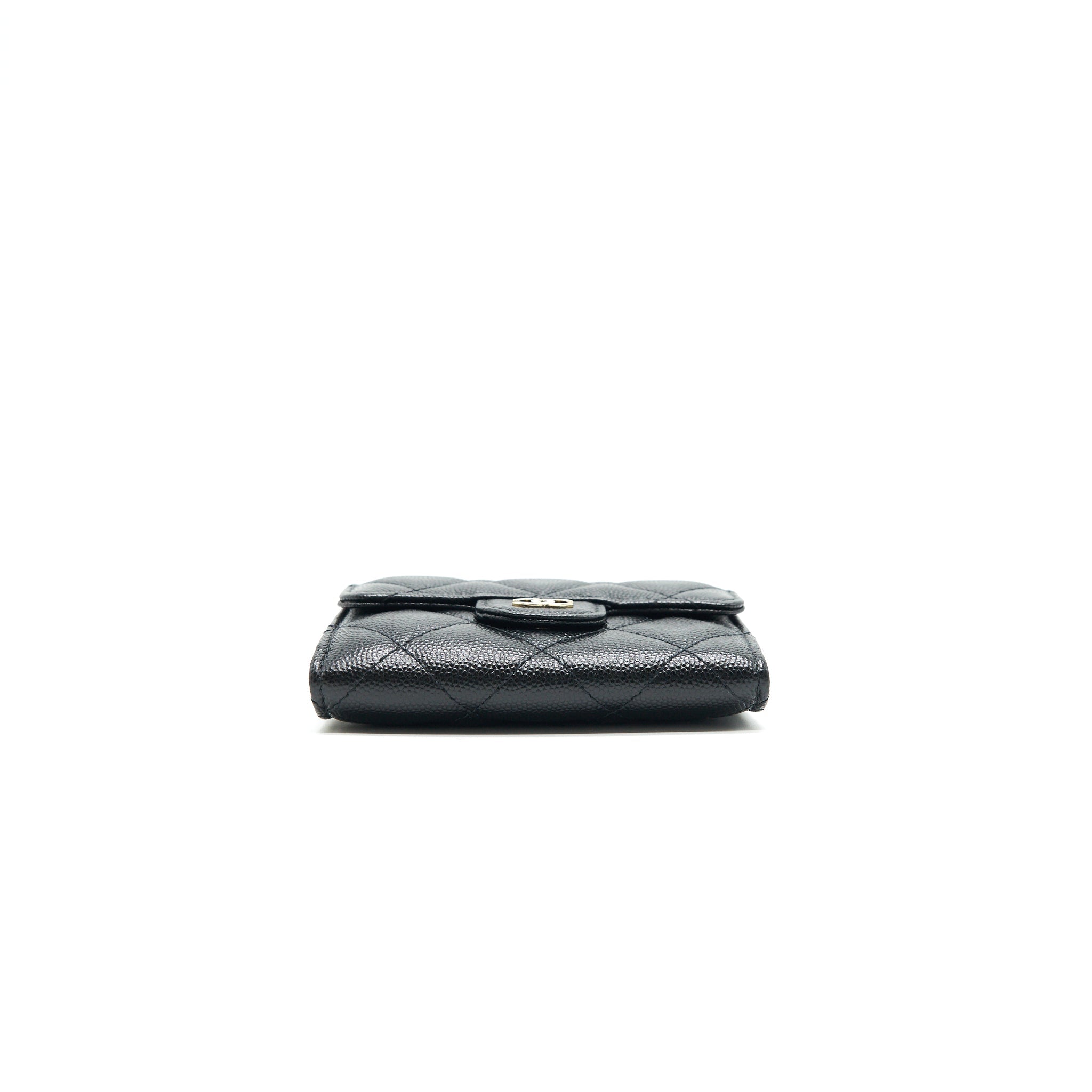 CHANEL CLASSIC CARD HOLDER WITH CHAIN BLACK LGHW SERIAL 30
