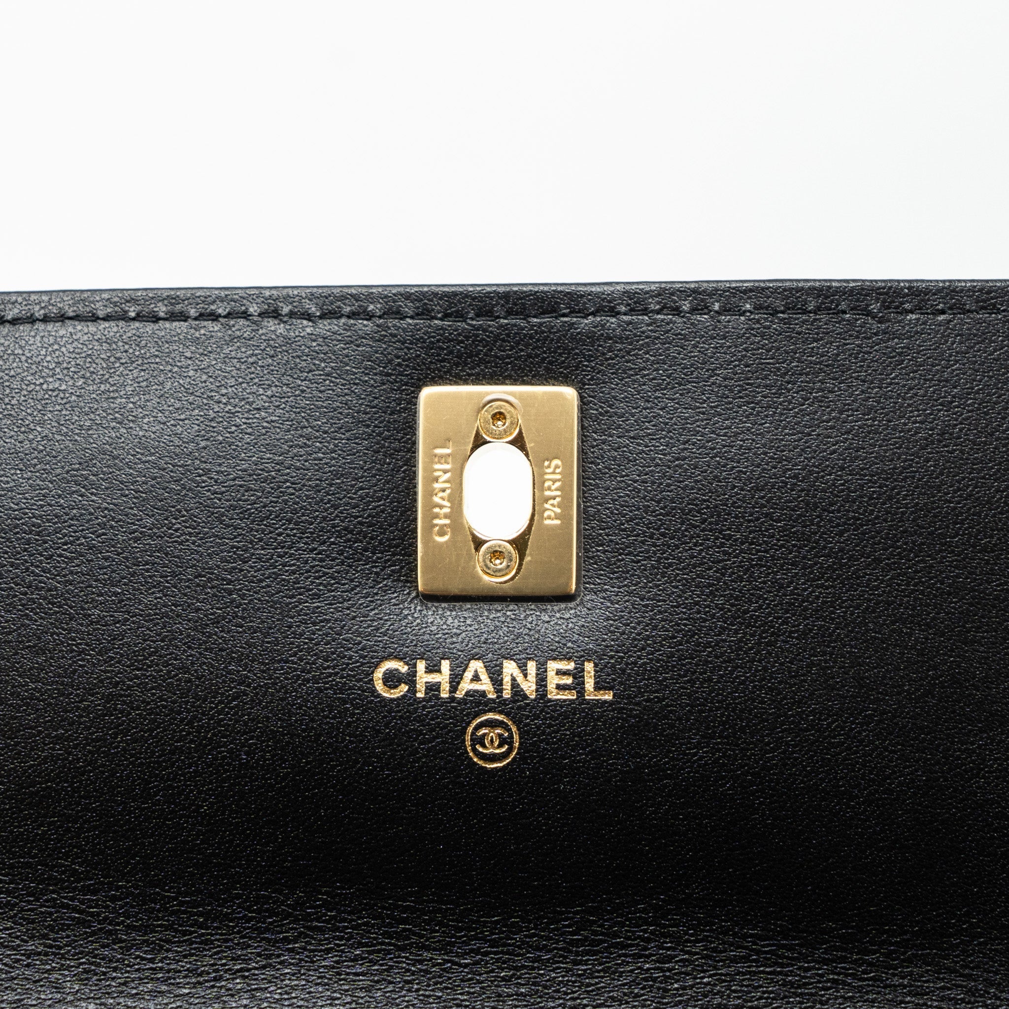 CHANEL 23S WALLET ON CHAIN WITH BAG CHARM CAVIAR BLACK GHW(MICROCHIP)