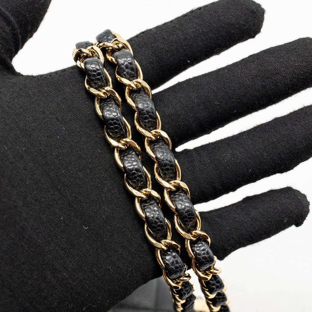 CHANEL MEDIUM CLASSIC DOUBLE FLAP BAG CAVIAR BLACK GHW
