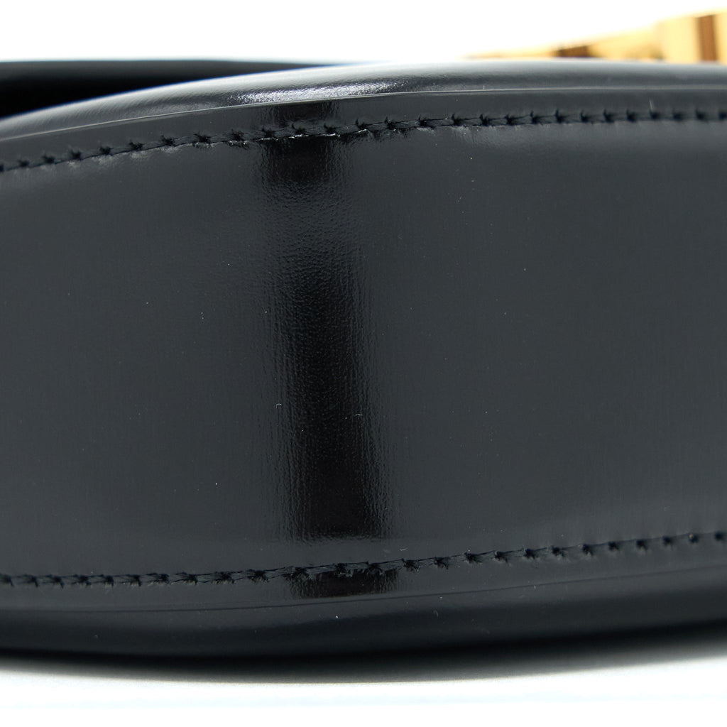 CELINE TRIOMPHE SHOULDER BAG CALFSKIN BLACK GHW