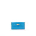 HERMES KELLY LONG WALLET BLUE SHW