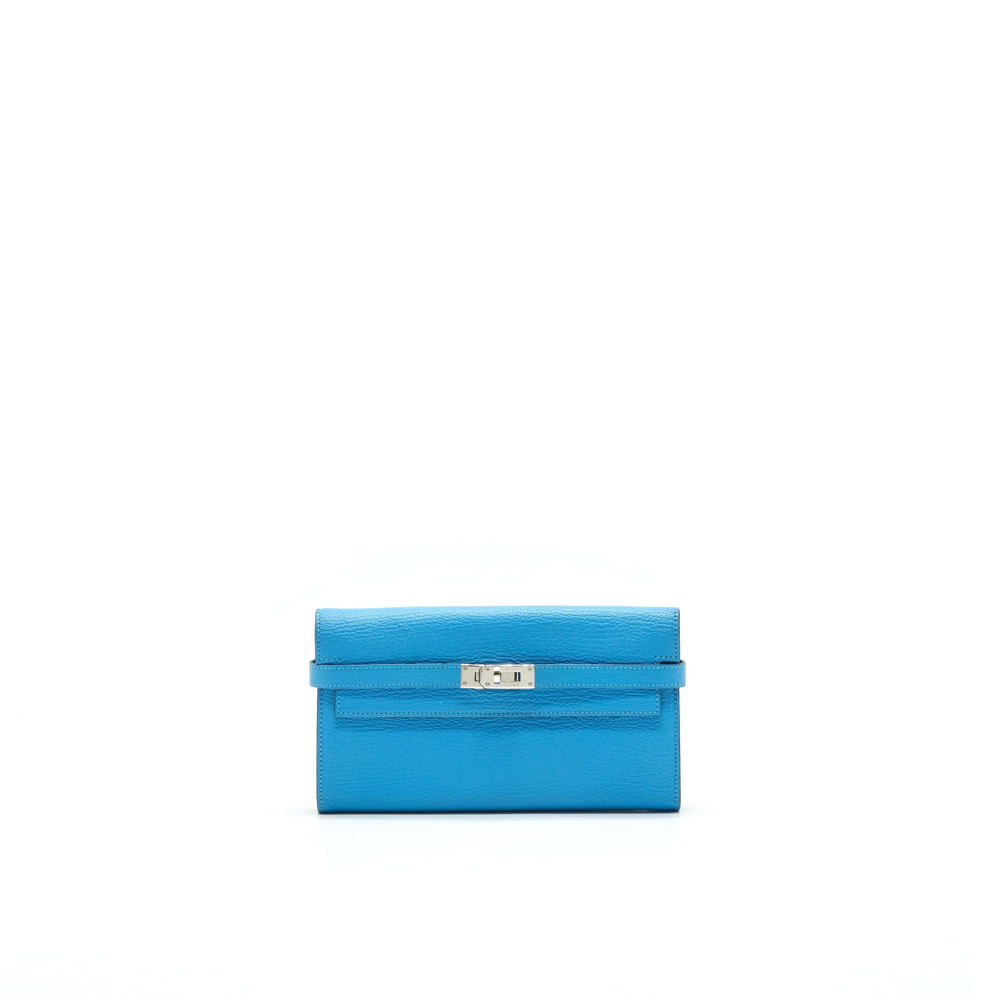 HERMES KELLY LONG WALLET BLUE SHW