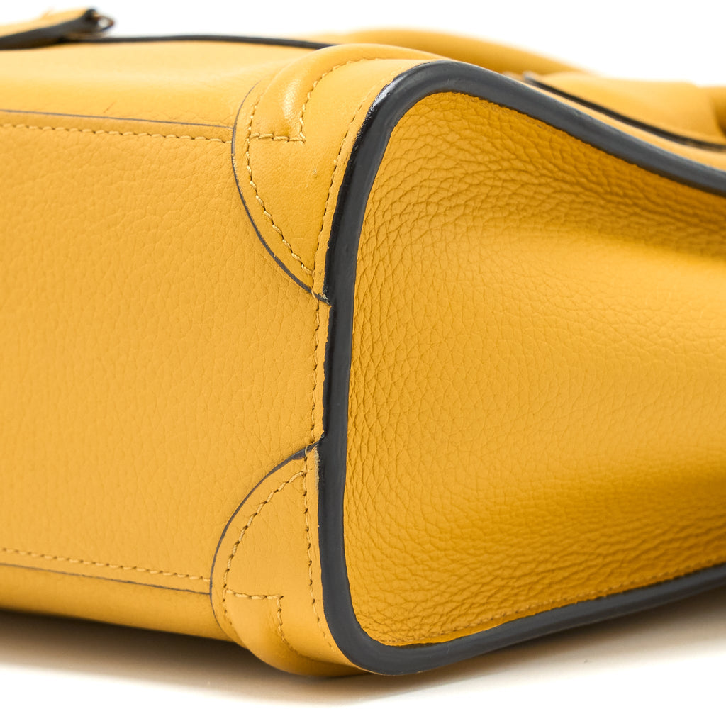 CELINE NANO LUGGAGE BAG CALFSKIN YELLOW SHW