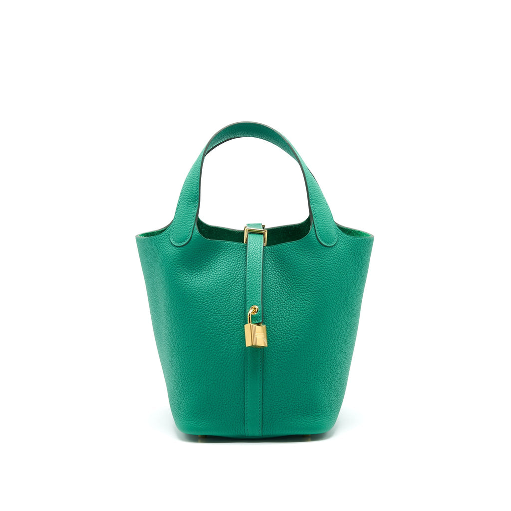 HERMES PICOTIN 18 LOCK BAG VERT JADE GHW