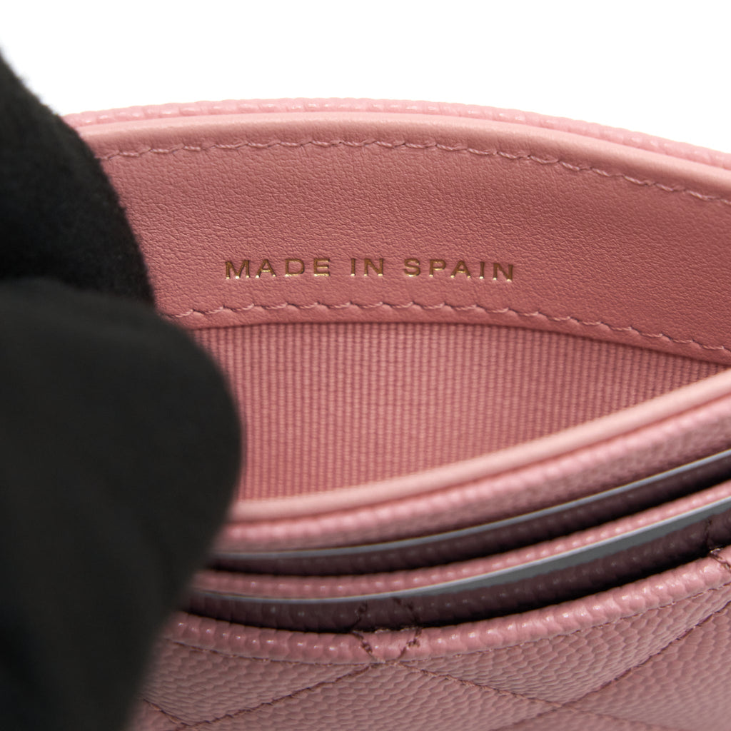 CHANEL CLASSIC CARD HOLDER CAVIAR PINK LGHW