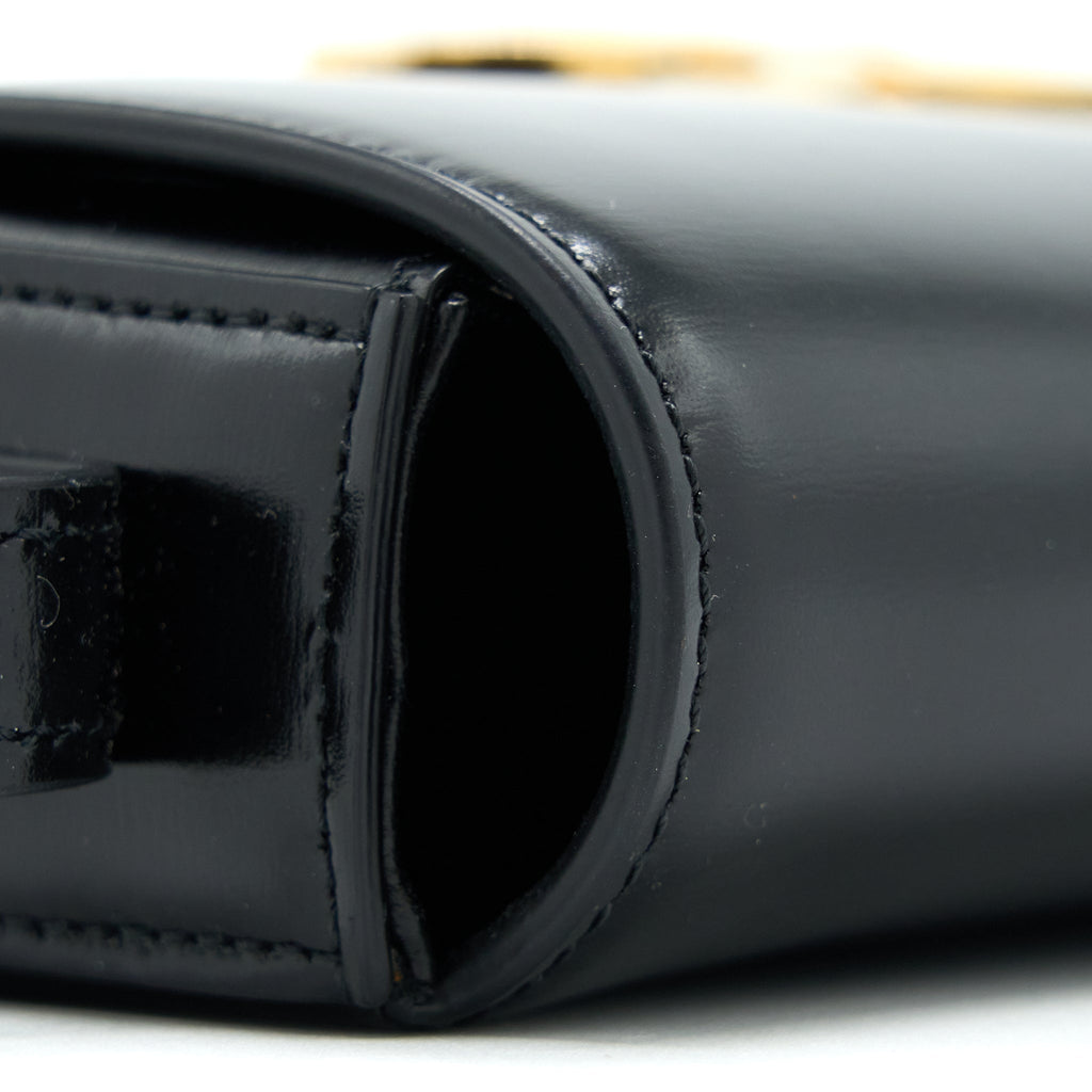 CELINE TRIOMPHE SHOULDER BAG CALFSKIN BLACK GHW