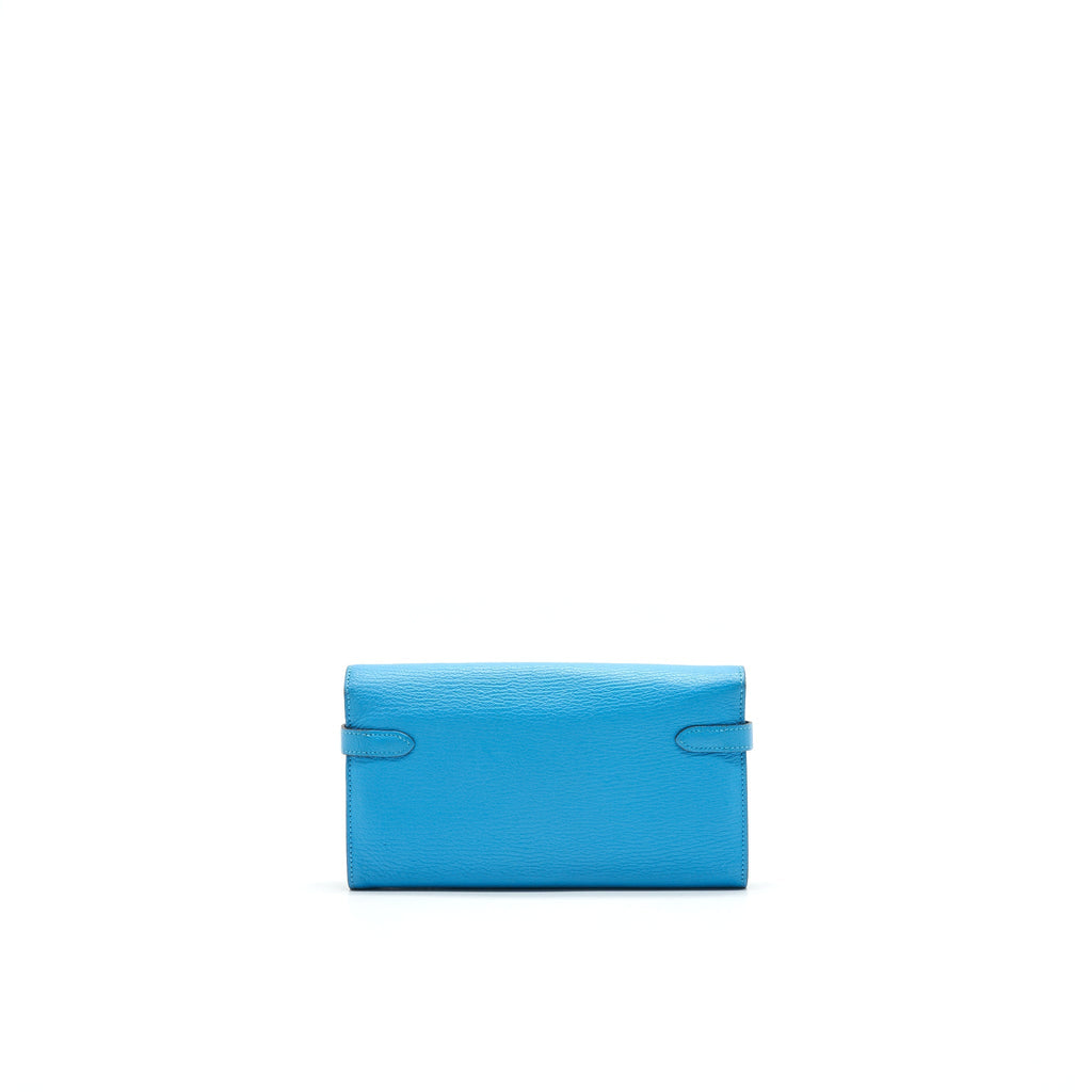 HERMES KELLY LONG WALLET BLUE SHW