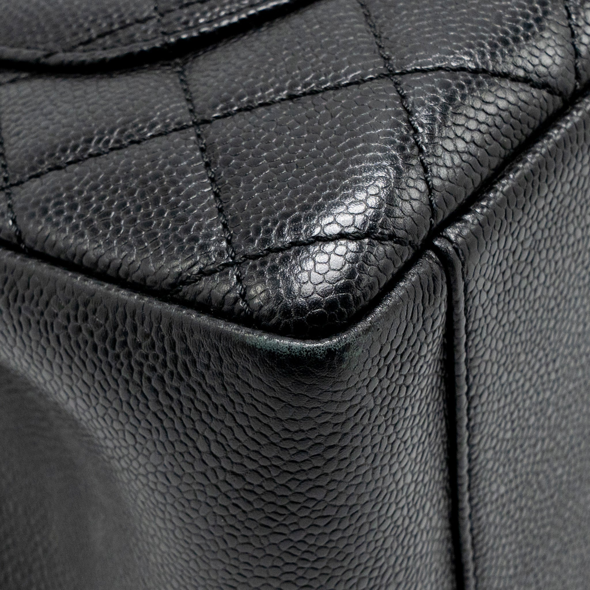 CHANEL GRAND SHOPPING TOTE BAG CAVIAR BLACK GHW