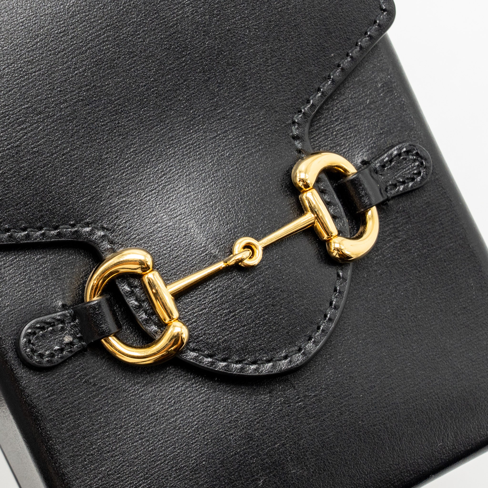 GUCCI HORSEBIT MINI CROSSBODY BAG LEATHER BLACK GHW