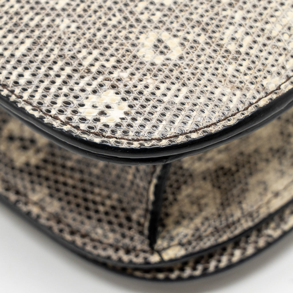 CELINE MEDIUM CLASSIC BOX BAG LIZARD NATURAL GHW