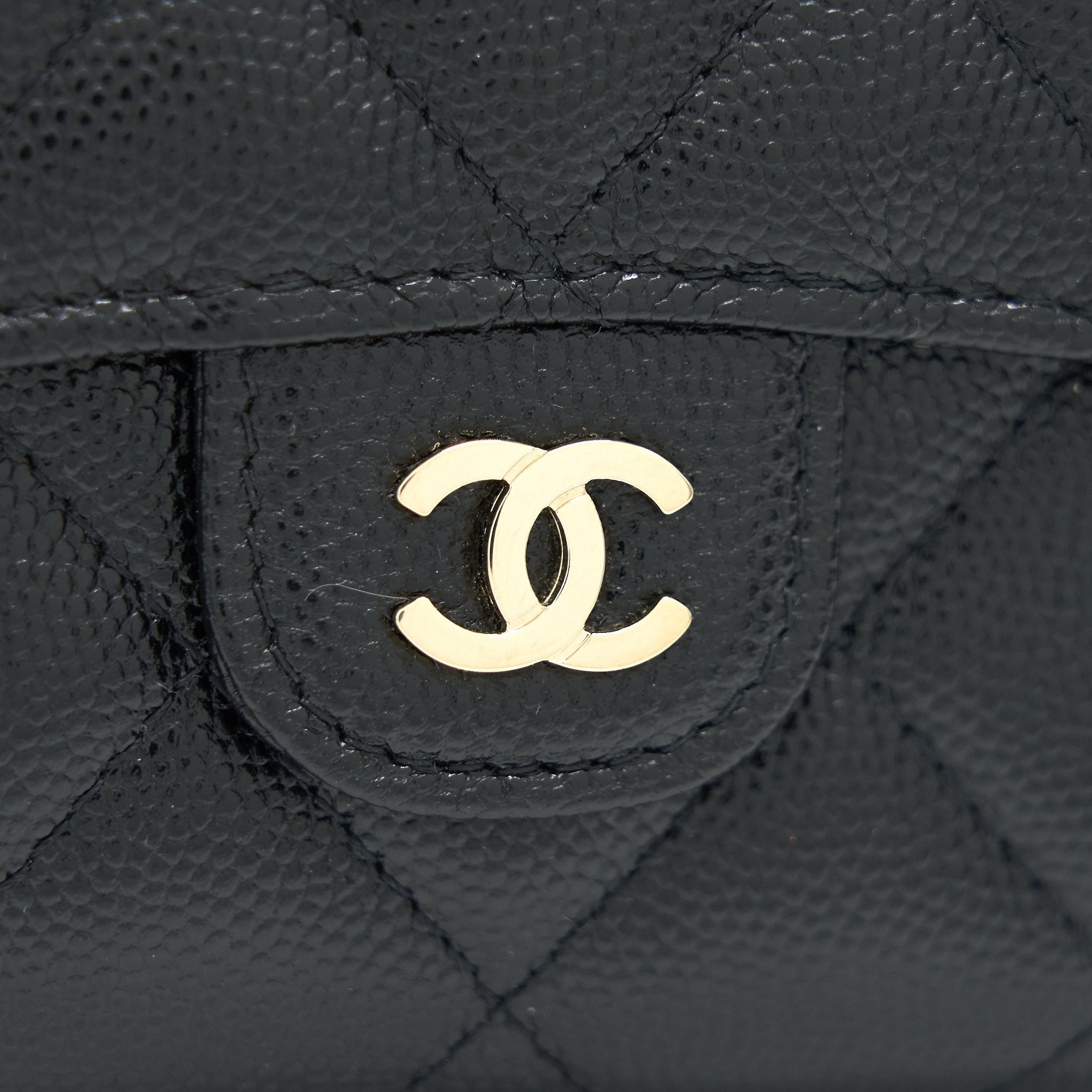 CHANEL CLASSIC CARD HOLDER WITH CHAIN BLACK LGHW SERIAL 30