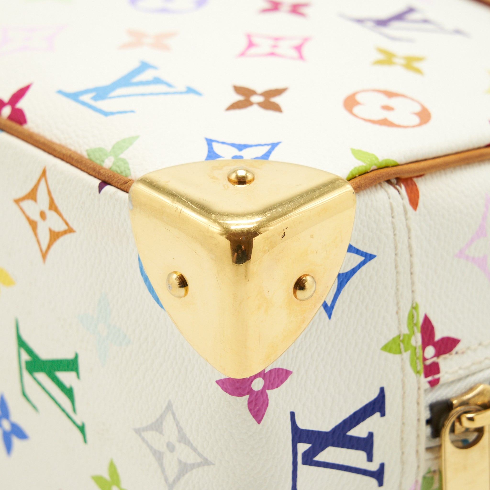 LOUIS VUITTON VINTAGE BOWLING BAG WHITE/ MULTICOLOURED