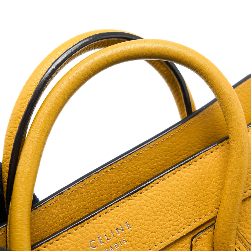 CELINE NANO LUGGAGE BAG CALFSKIN YELLOW SHW