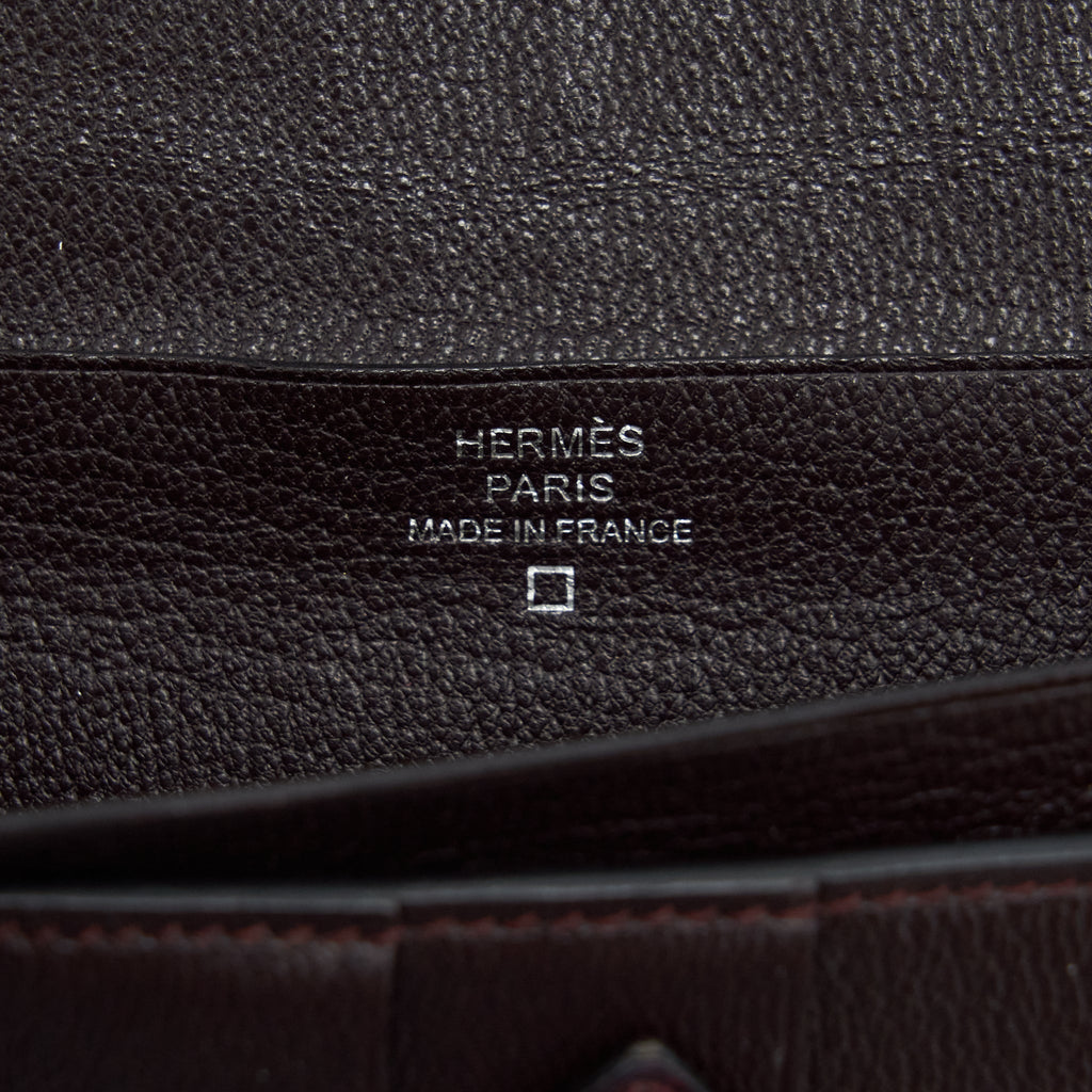 HERMES ALLIGATOR BEARN WALLET DARK RED SHW