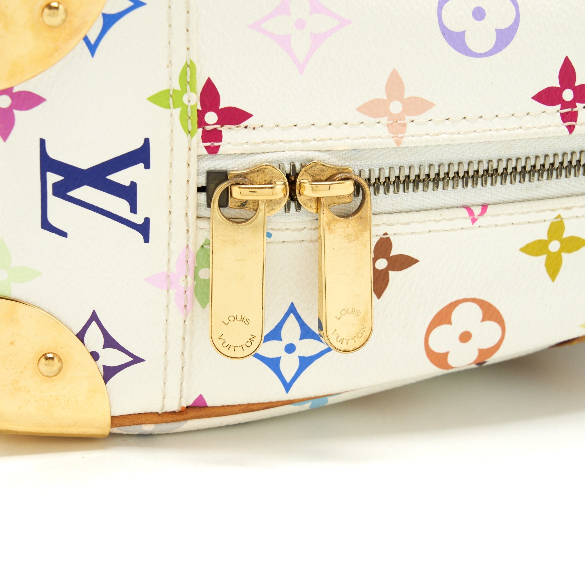LOUIS VUITTON VINTAGE BOWLING BAG WHITE/ MULTICOLOURED