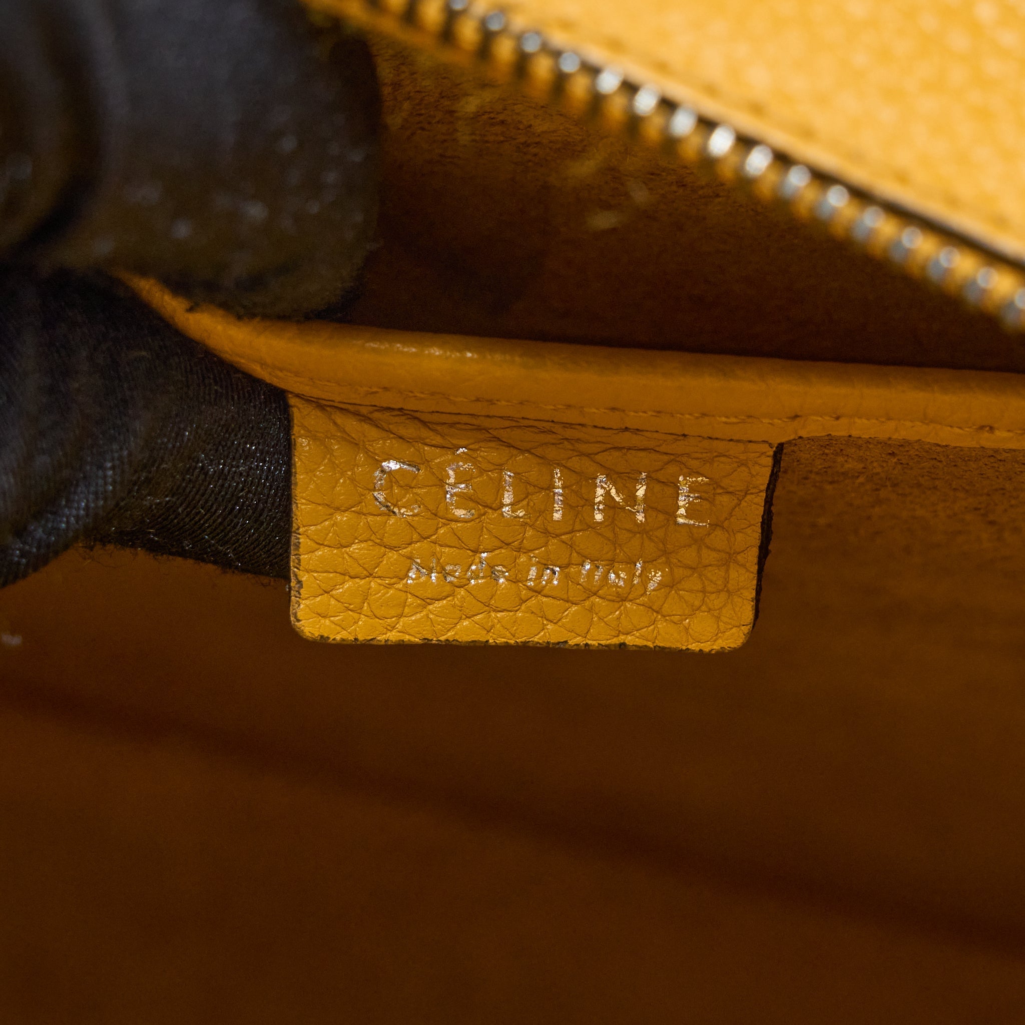 CELINE NANO LUGGAGE BAG CALFSKIN YELLOW SHW