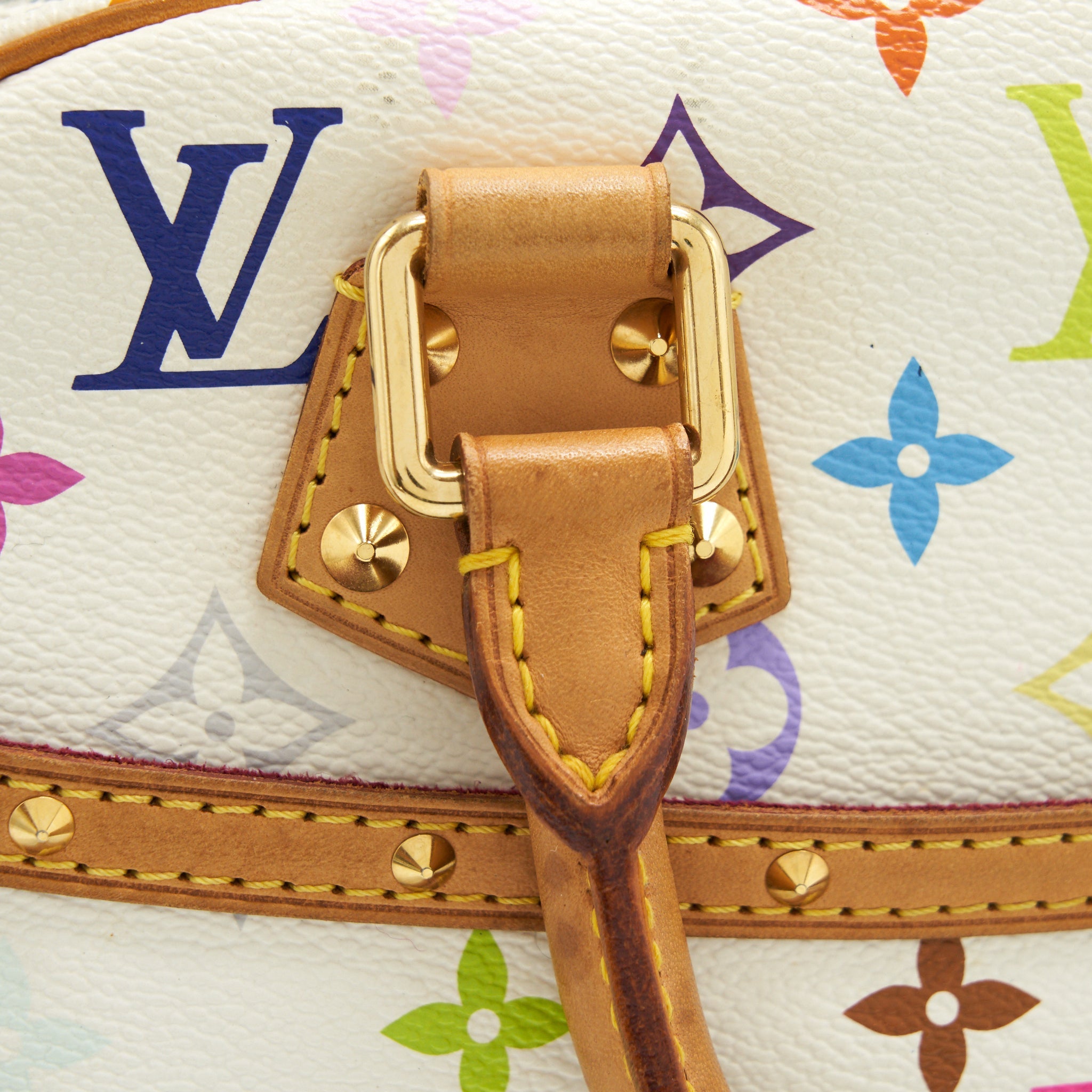 LOUIS VUITTON VINTAGE BOWLING BAG WHITE/ MULTICOLOURED