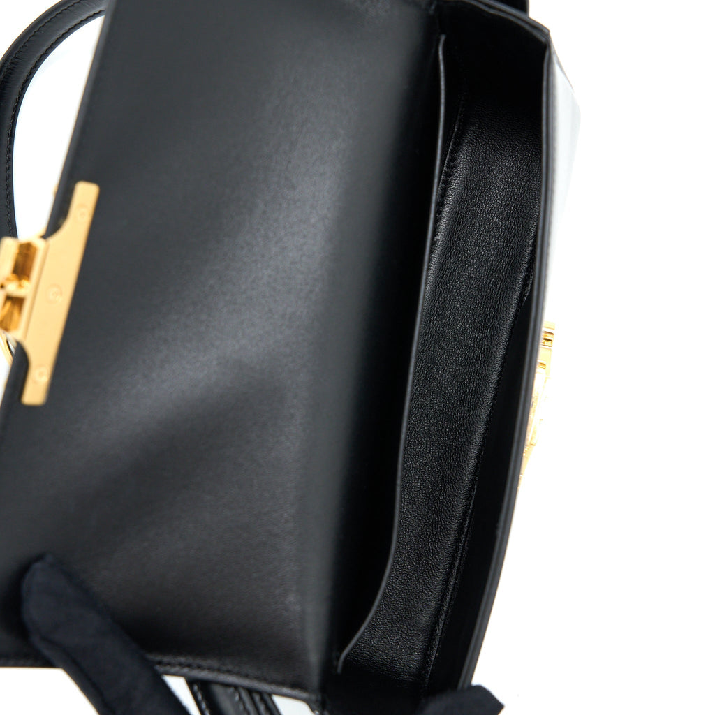 CELINE TRIOMPHE SHOULDER BAG CALFSKIN BLACK GHW