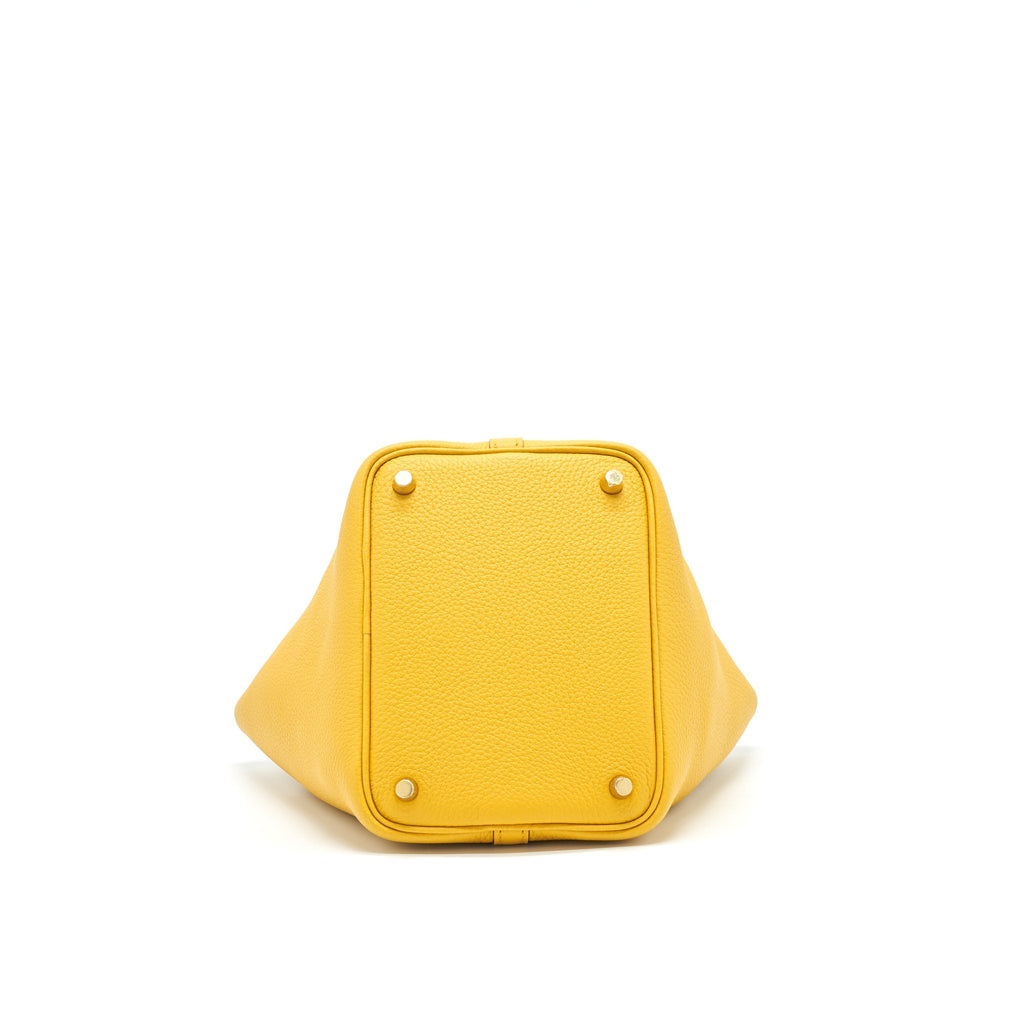 HERMES PICOTIN 18 LOCK BAG 9D JAUNE AMBR GHW