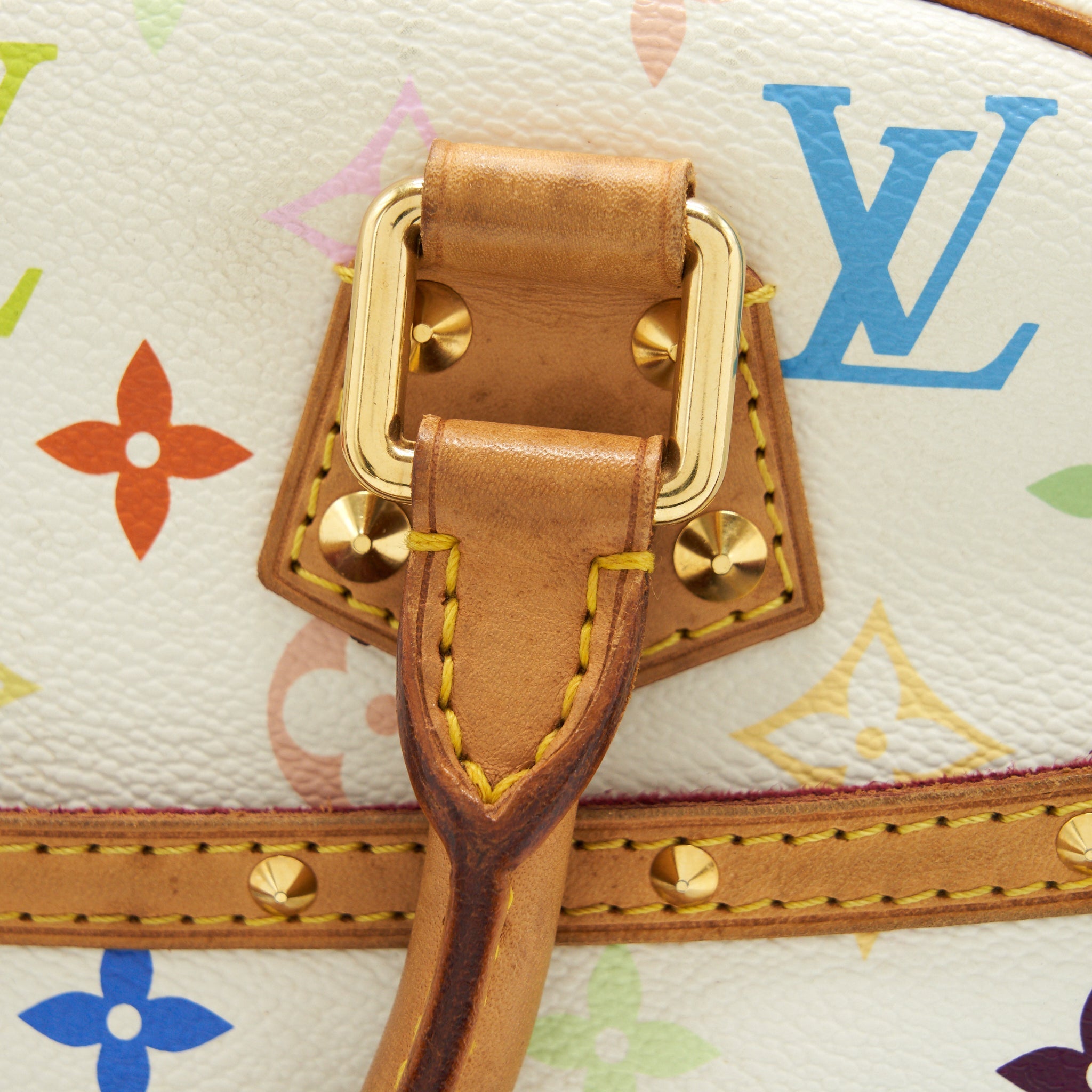 LOUIS VUITTON VINTAGE BOWLING BAG WHITE/ MULTICOLOURED