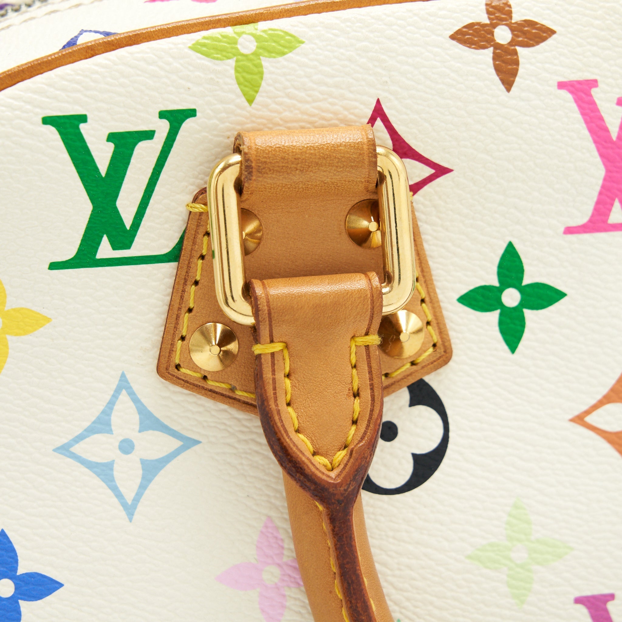 LOUIS VUITTON VINTAGE BOWLING BAG WHITE/ MULTICOLOURED