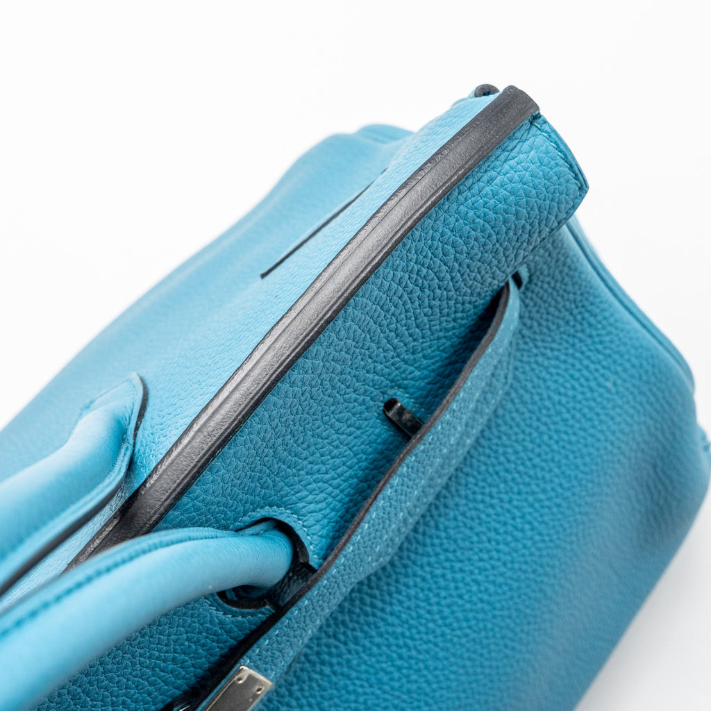 HERMES BIRKIN 35 TOGO TURQUOISE BLUE SHW