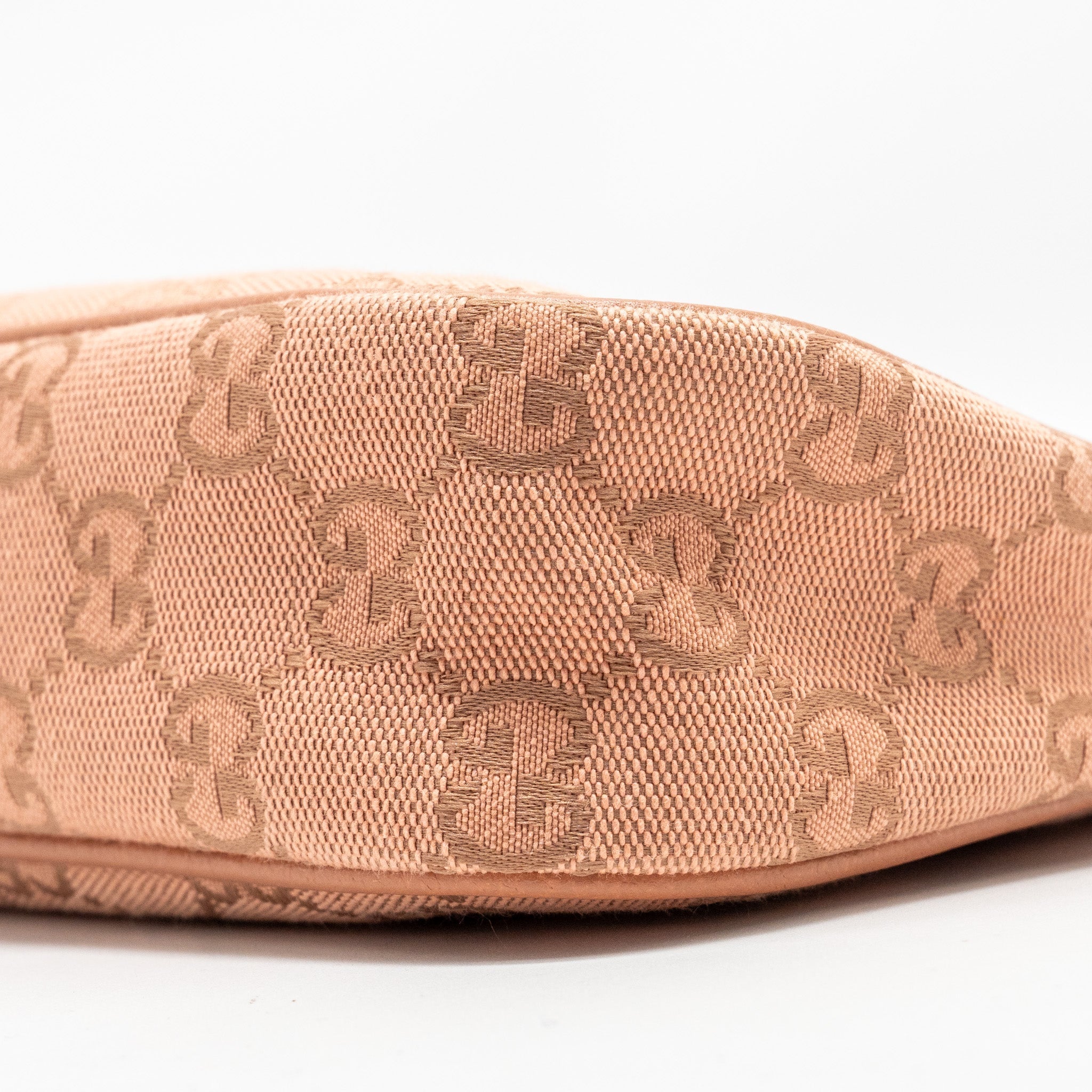 GUCCI SMALL OPHIDIA HOBO BAG GG SUPREME CANVAS PINK LGHW