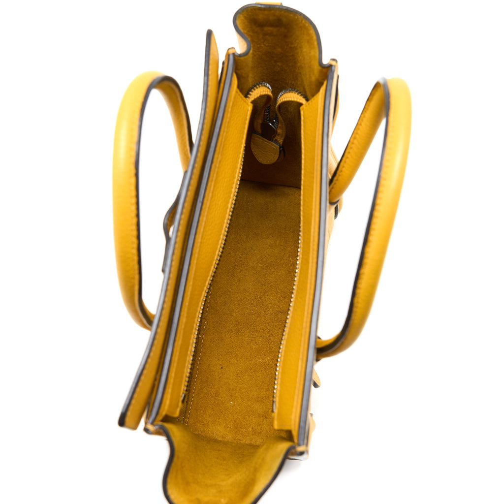 CELINE NANO LUGGAGE BAG CALFSKIN YELLOW SHW