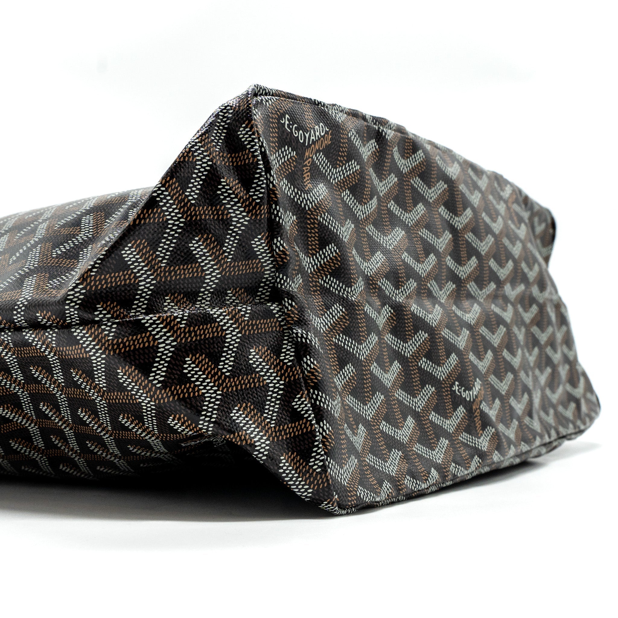 GOYARD SAINT LOUIS PM TOTE BAG GOYARDLINE CANVAS BLACK SHW