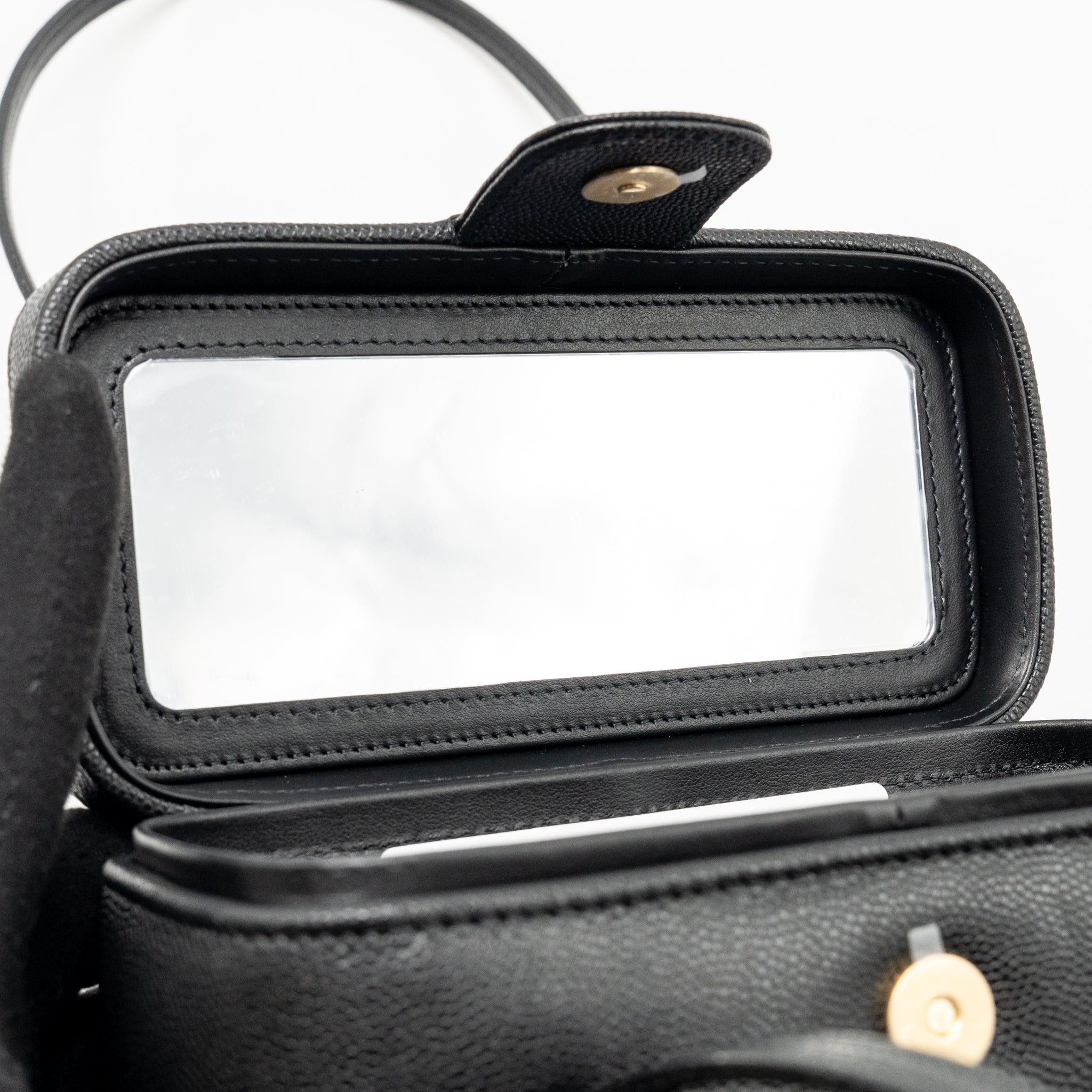 CHANEL 26P PREPPY COCO MINI VANITY SHOULDER BAG CAVIAR BLACK GHW (MICROCHIP)