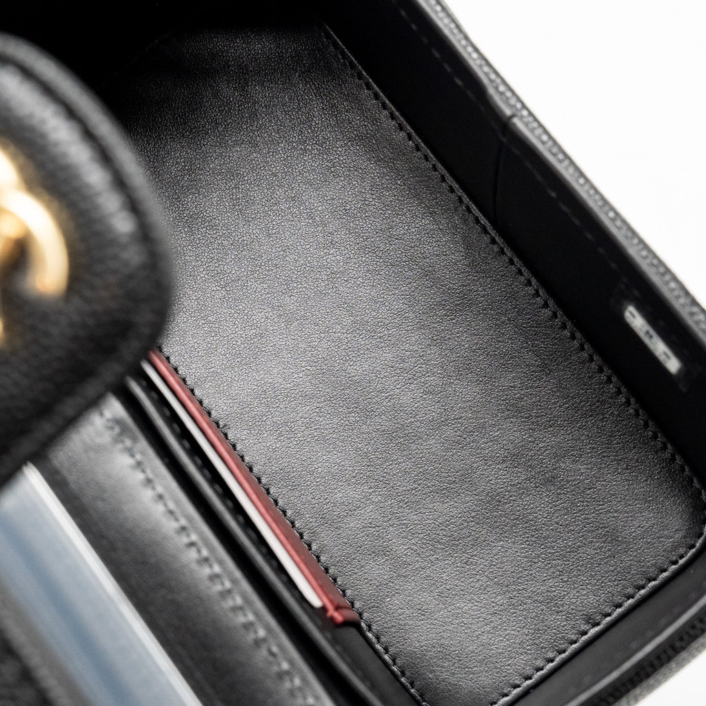 CHANEL 26P PREPPY COCO MINI VANITY SHOULDER BAG CAVIAR BLACK GHW (MICROCHIP)