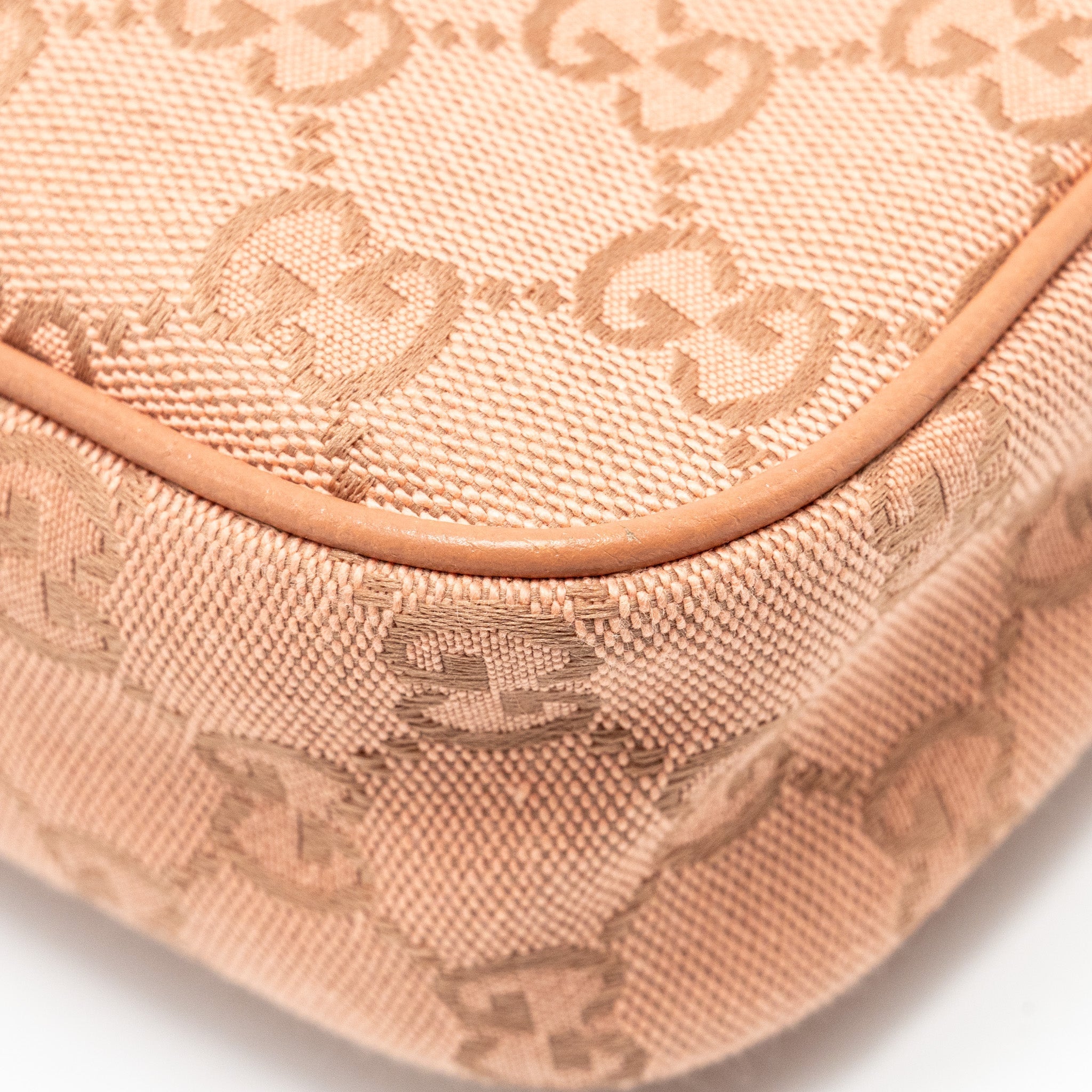 GUCCI SMALL OPHIDIA HOBO BAG GG SUPREME CANVAS PINK LGHW