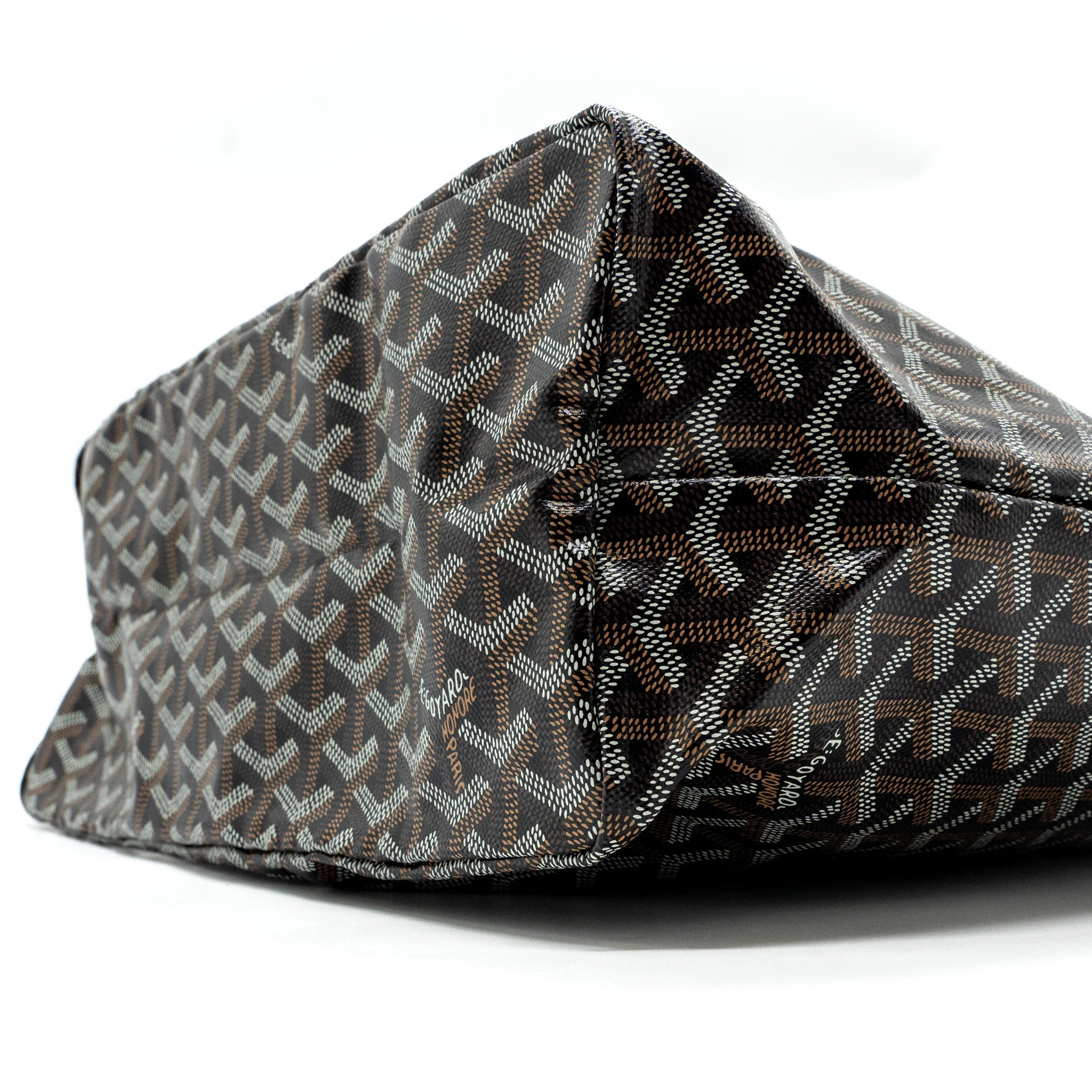 GOYARD SAINT LOUIS PM TOTE BAG GOYARDLINE CANVAS BLACK SHW