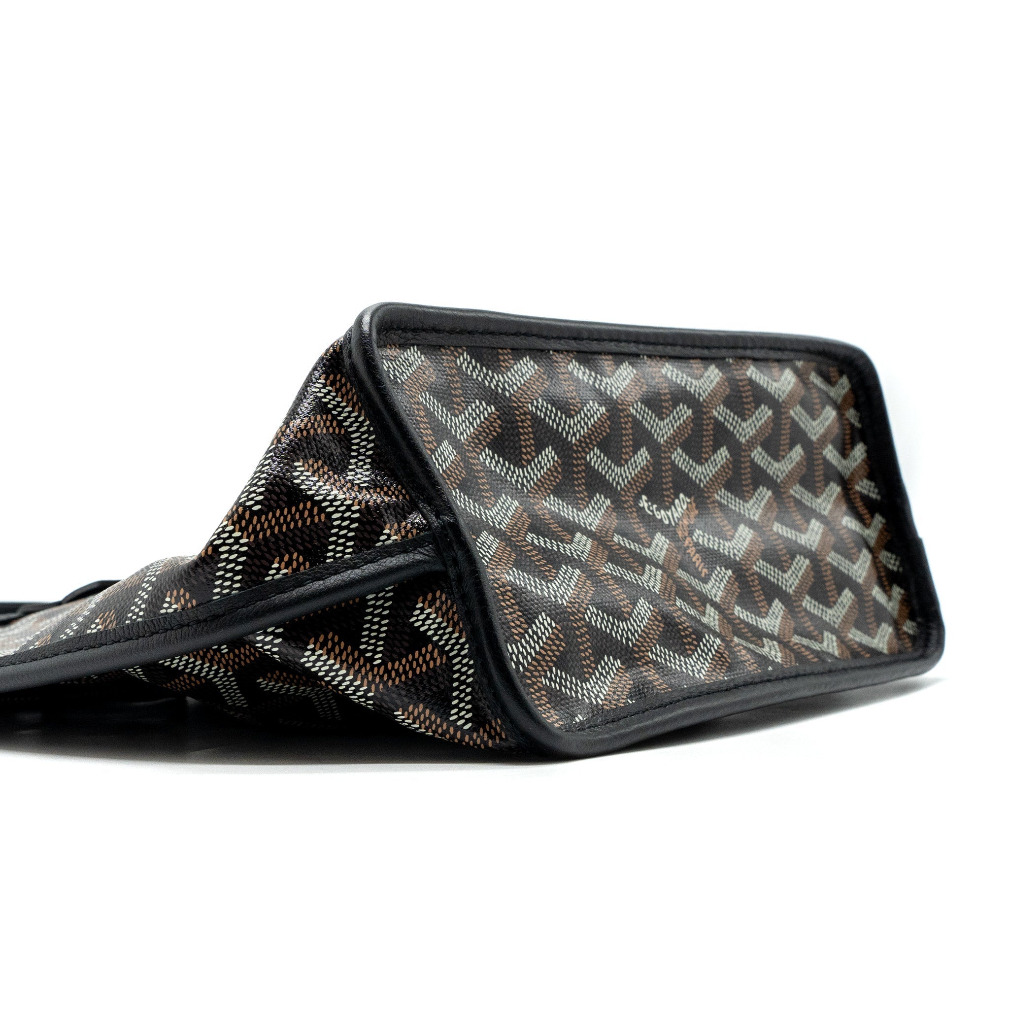 GOYARD MINI ANJOU TOTE BAG GOYARDLINE CANVAS BLACK SHW